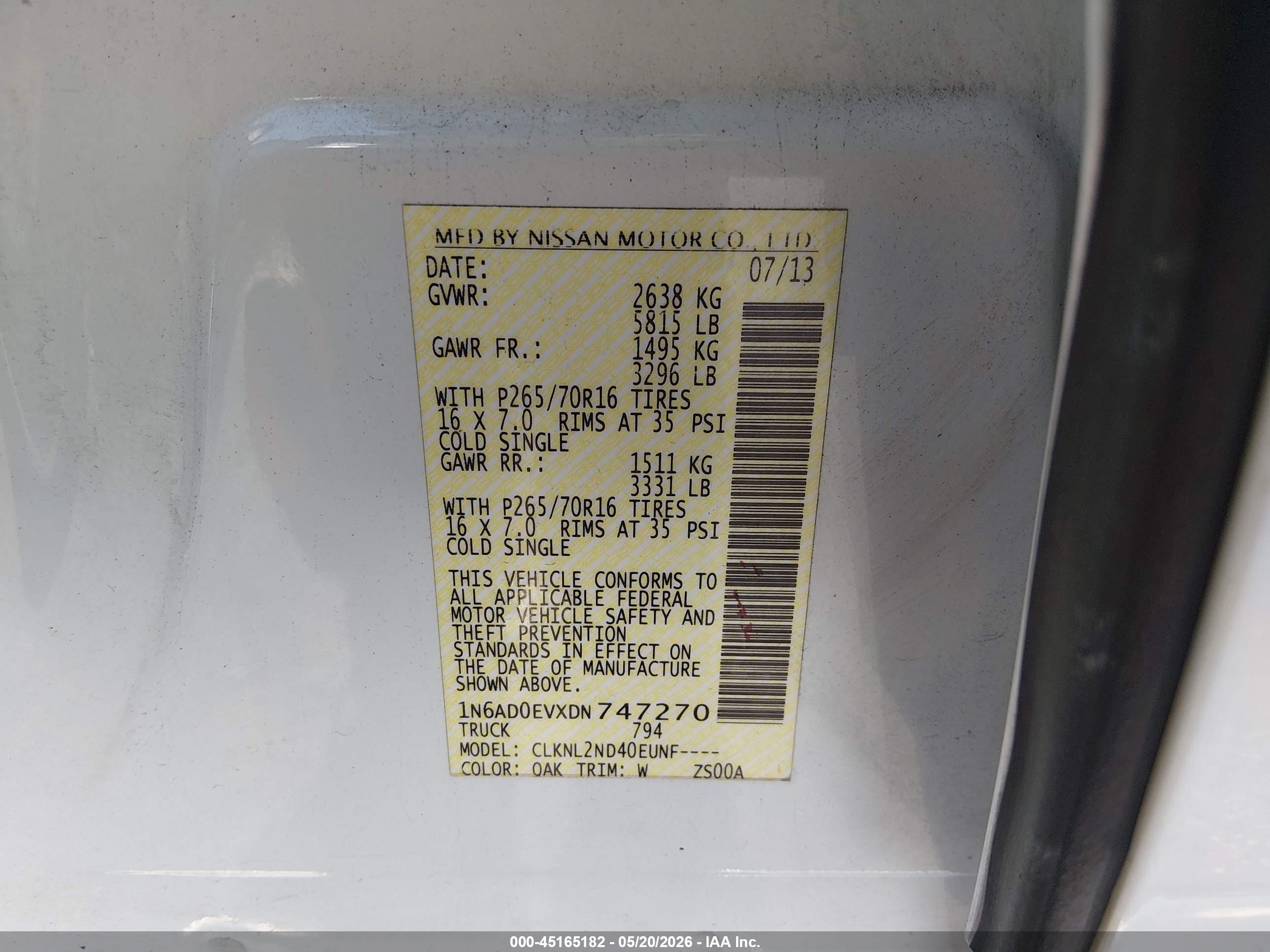 2013 Nissan Frontier Sv White vin: 1N6AD0EVXDN747270