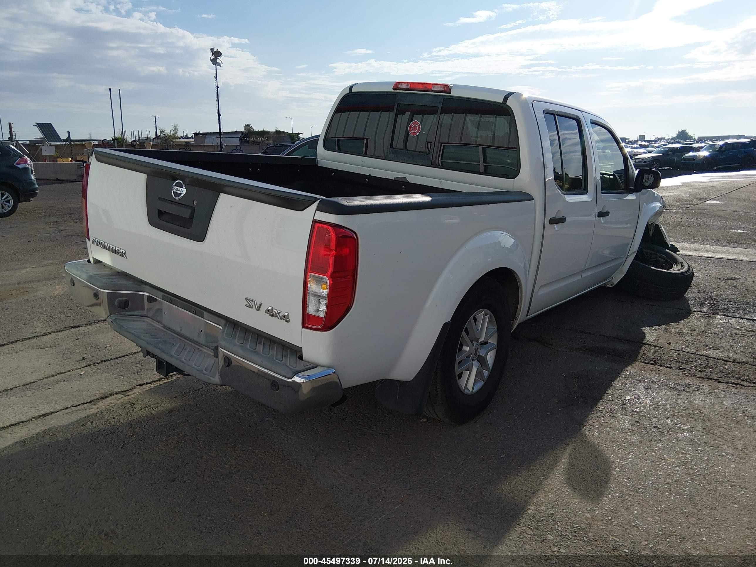 2014 Nissan Frontier Sv White vin: 1N6AD0EVXEN744516
