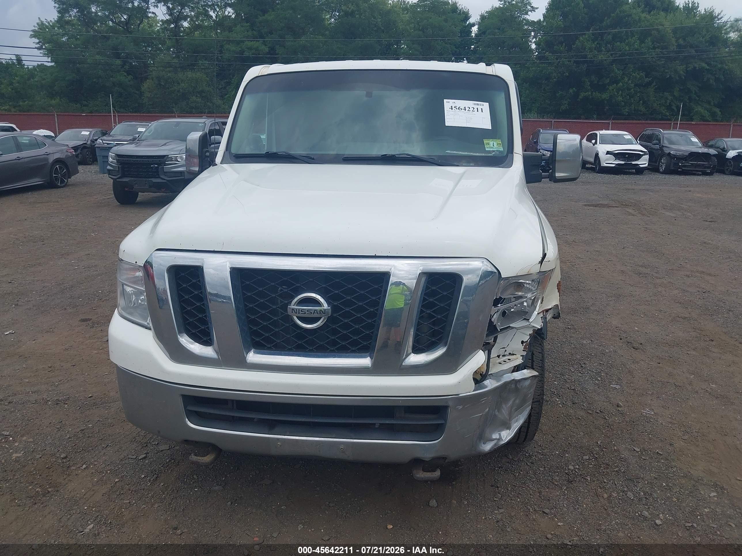 2013 Nissan Nv Cargo Nv2500 Hd Sv V8 White vin: 1N6AF0KY0DN113619