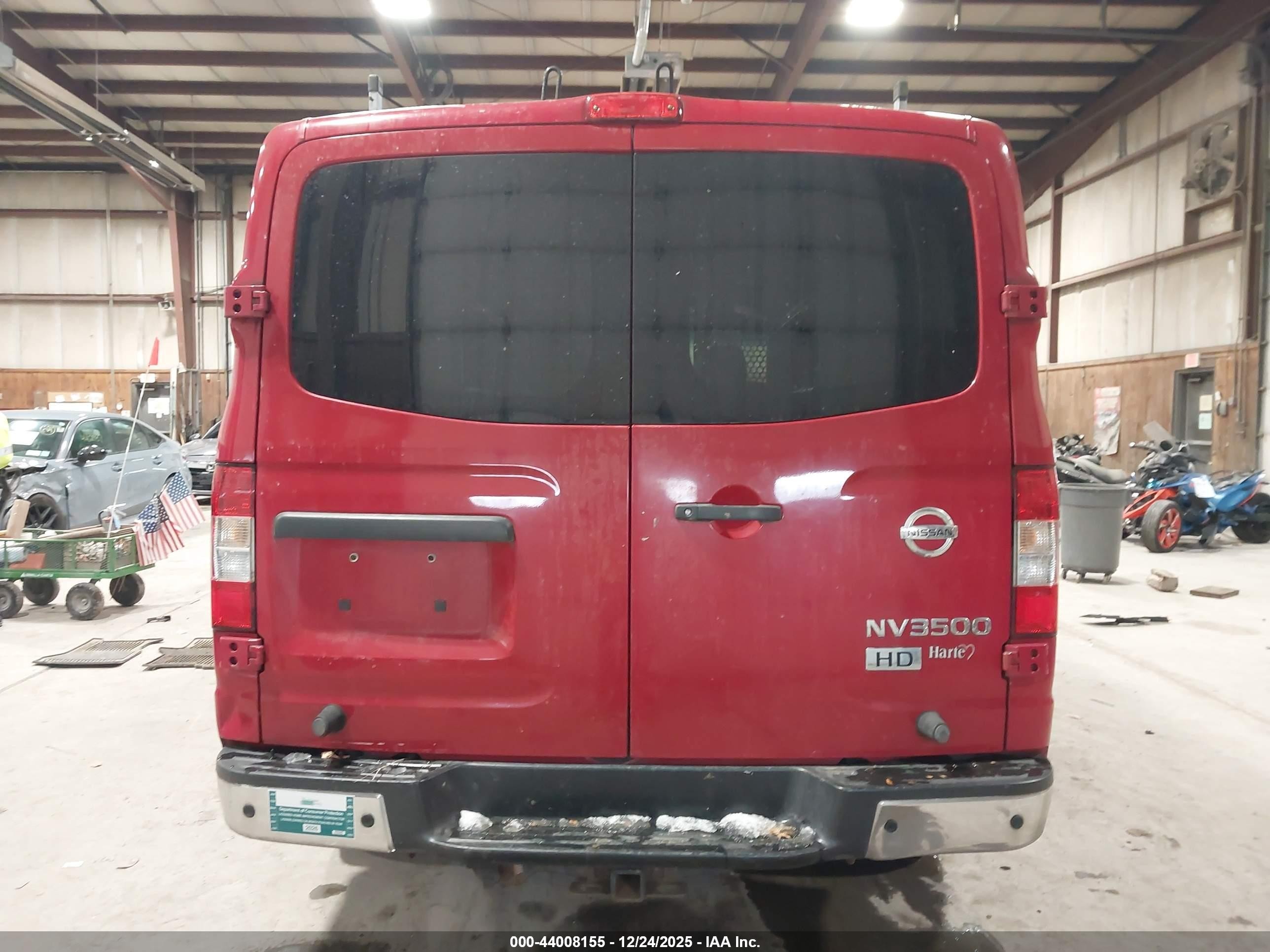 2012 Nissan Nv 3500 Nv3500 Hd Sv V8 Red vin: 1N6AF0KY7CN103510