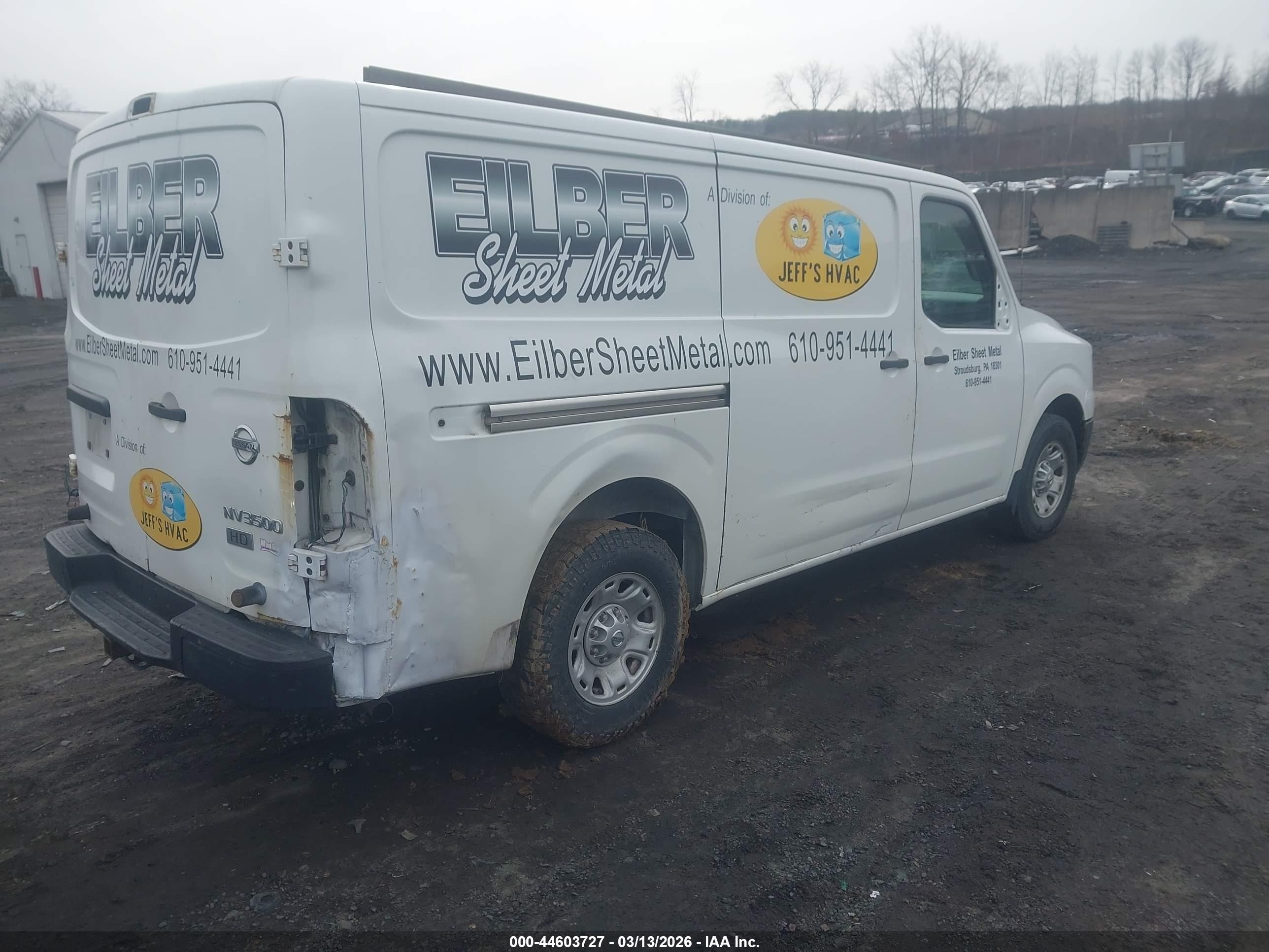 2013 Nissan Nv Cargo Nv3500 Hd S V8 White vin: 1N6AF0KY7DN107767