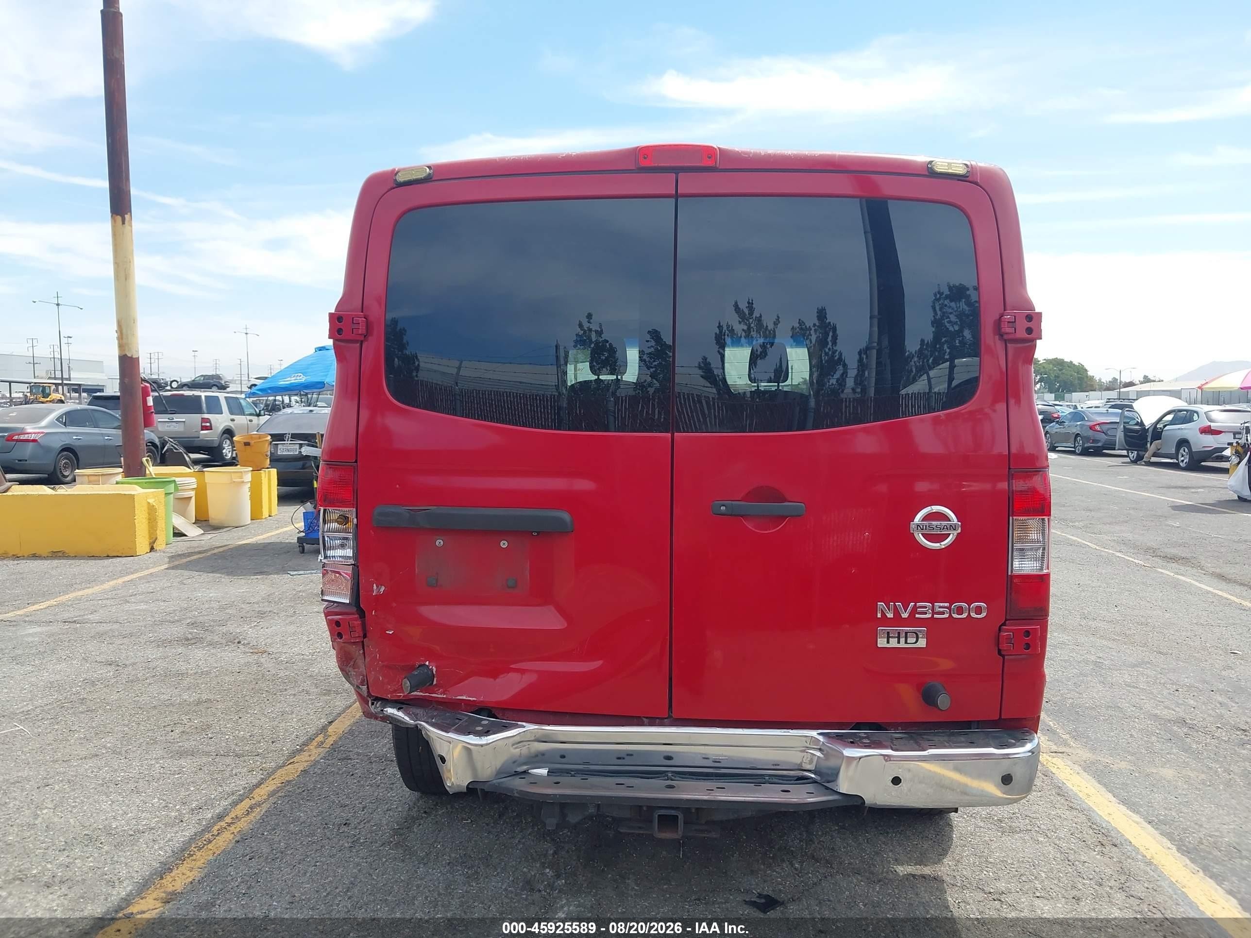 2015 Nissan Nv Cargo Nv2500 Hd S V8/sl V8/sv V8 Red vin: 1N6AF0KY9FN800102