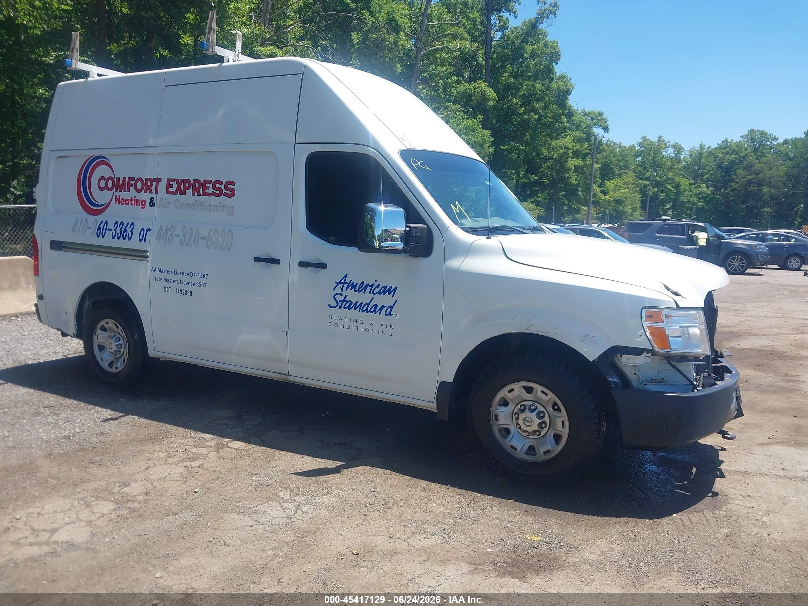 2014 Nissan Nv Cargo Nv3500 Hd Sv V8 White vin: 1N6AF0LX7EN102740