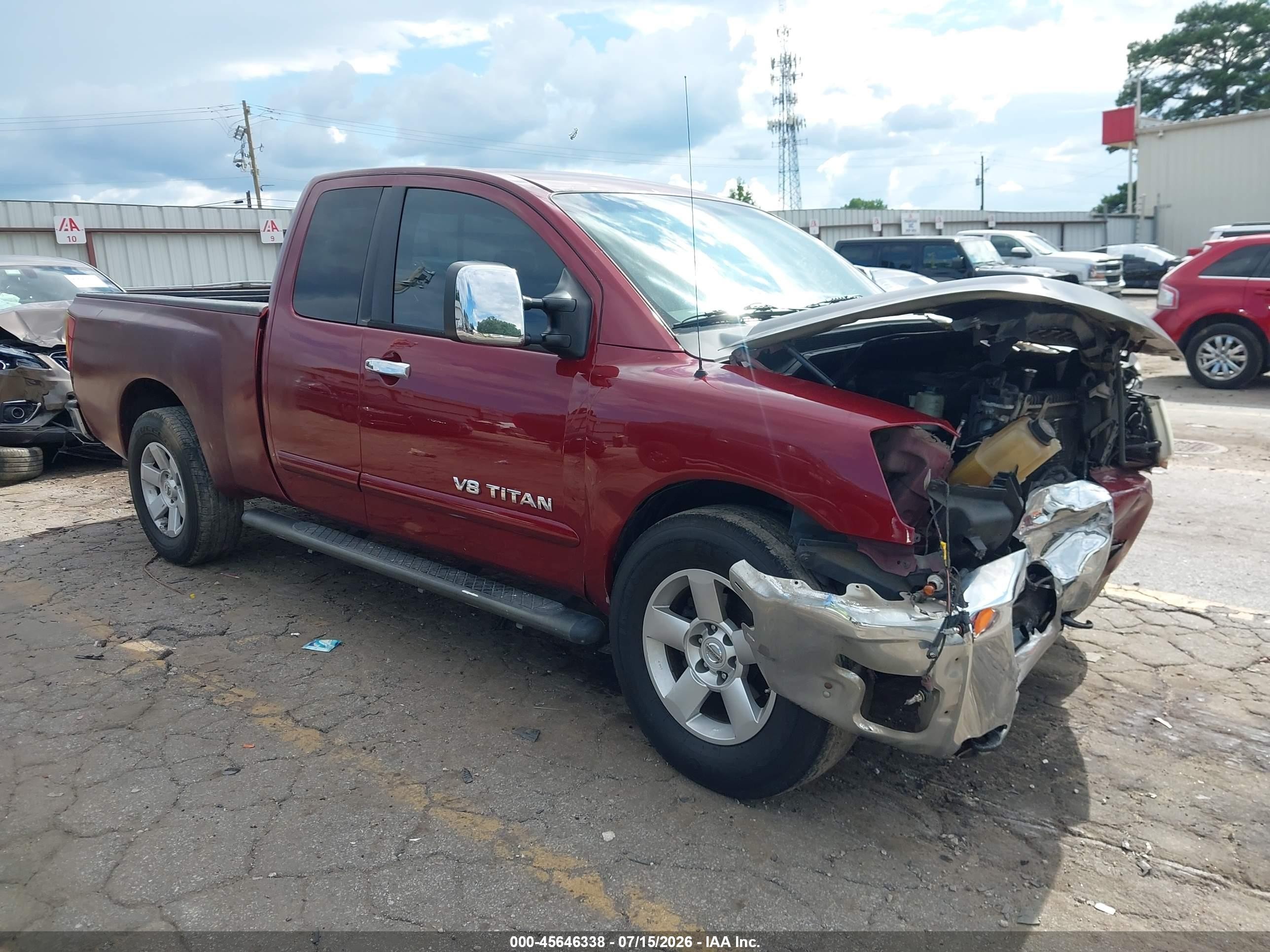 2005 Nissan Titan Se Red vin: 1N6BA06A05N569721