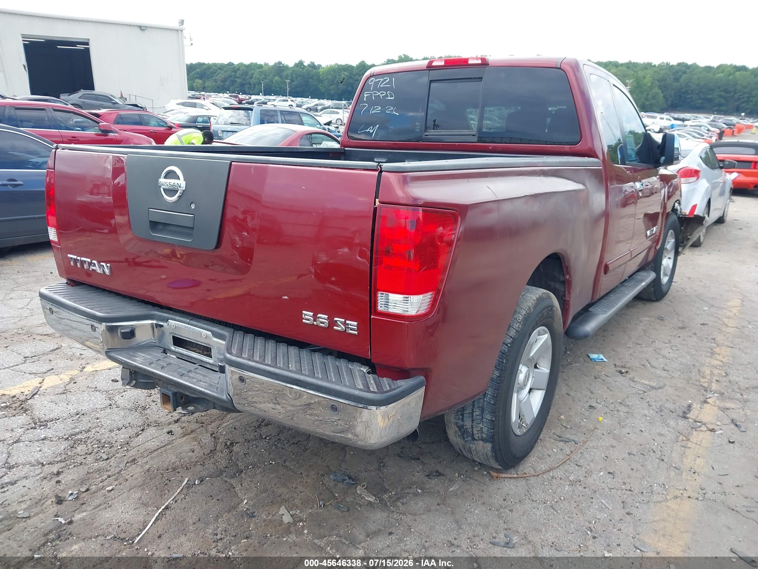 2005 Nissan Titan Se Red vin: 1N6BA06A05N569721
