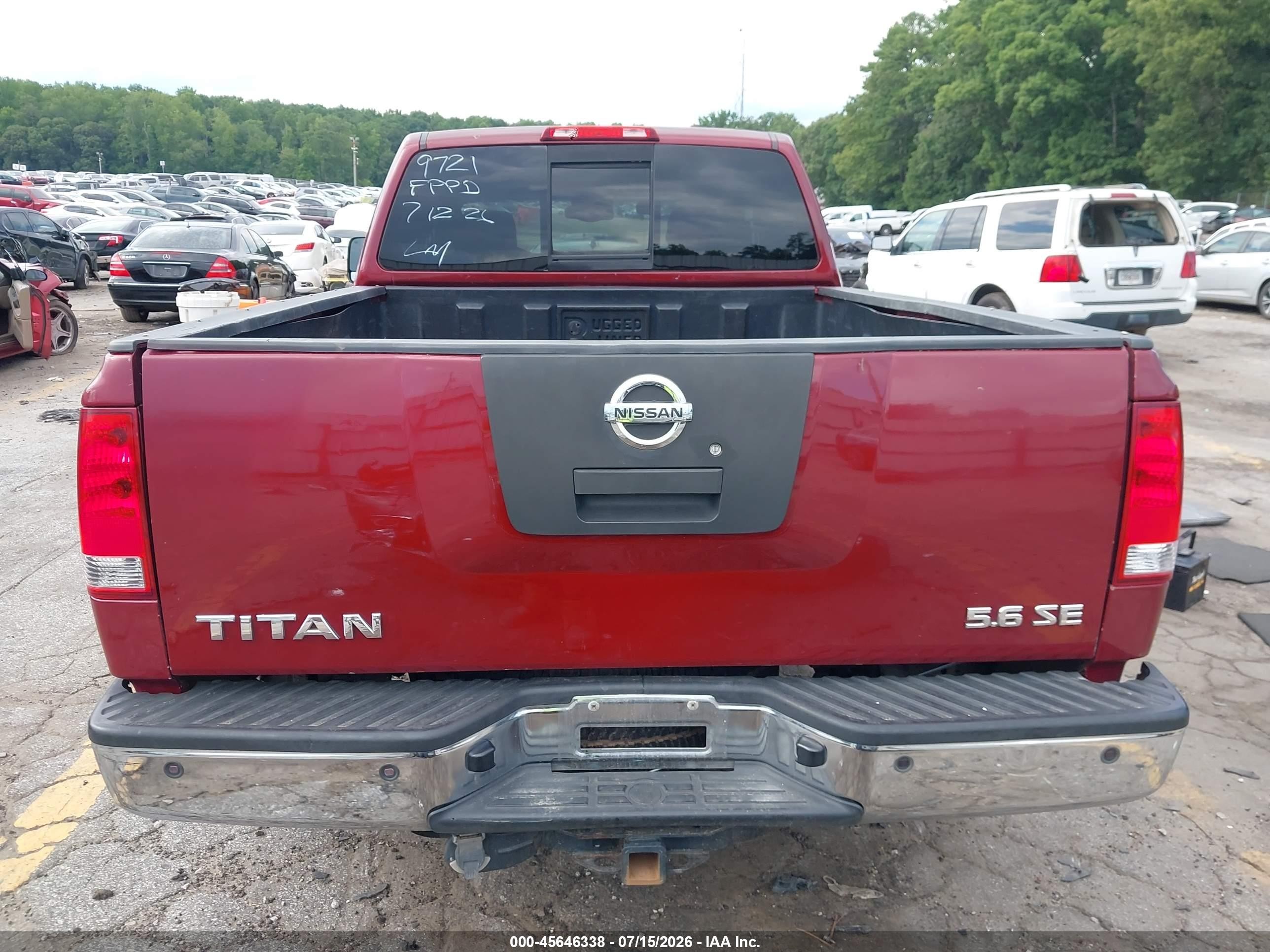 2005 Nissan Titan Se Red vin: 1N6BA06A05N569721