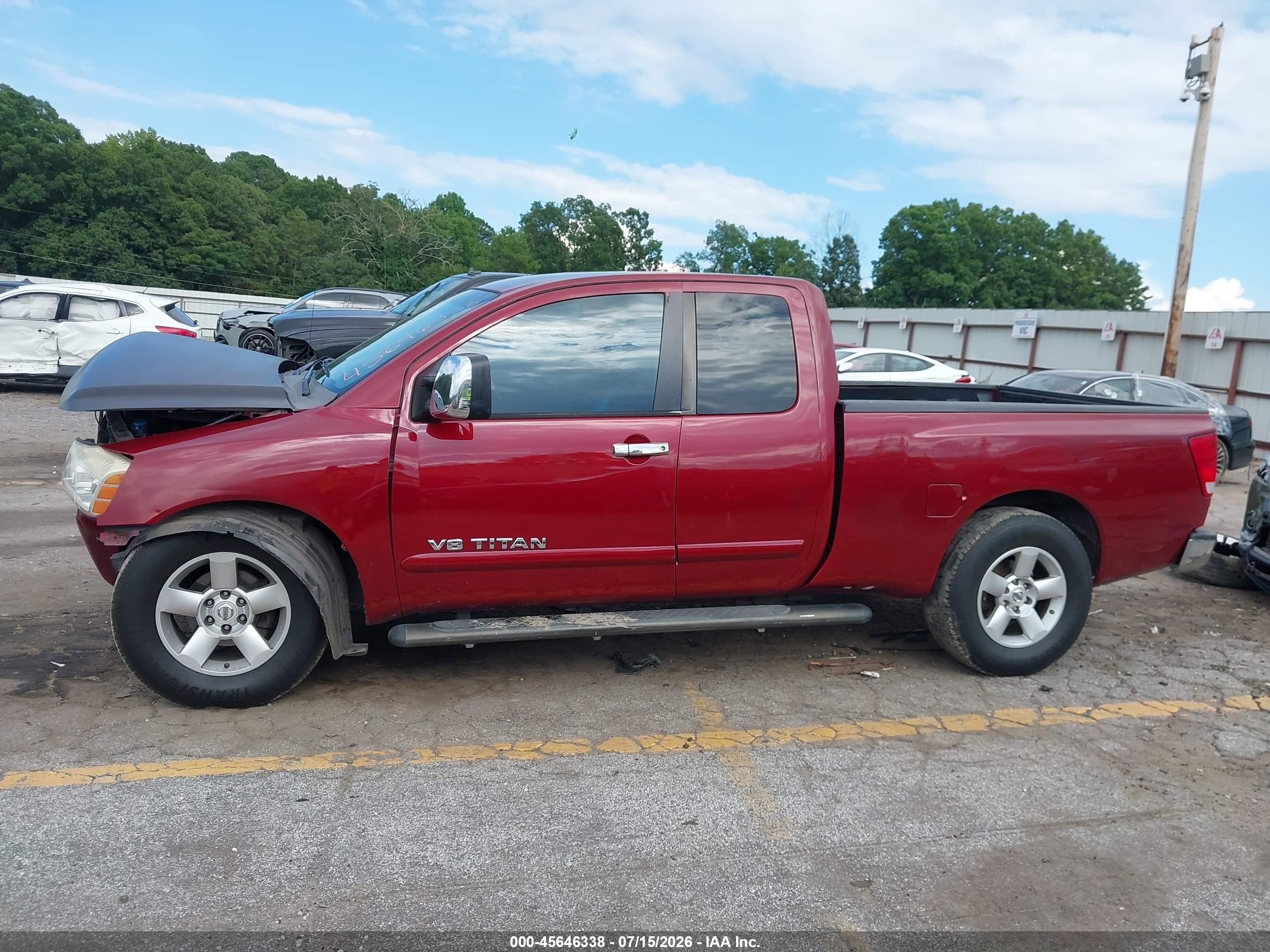 2005 Nissan Titan Se Red vin: 1N6BA06A05N569721