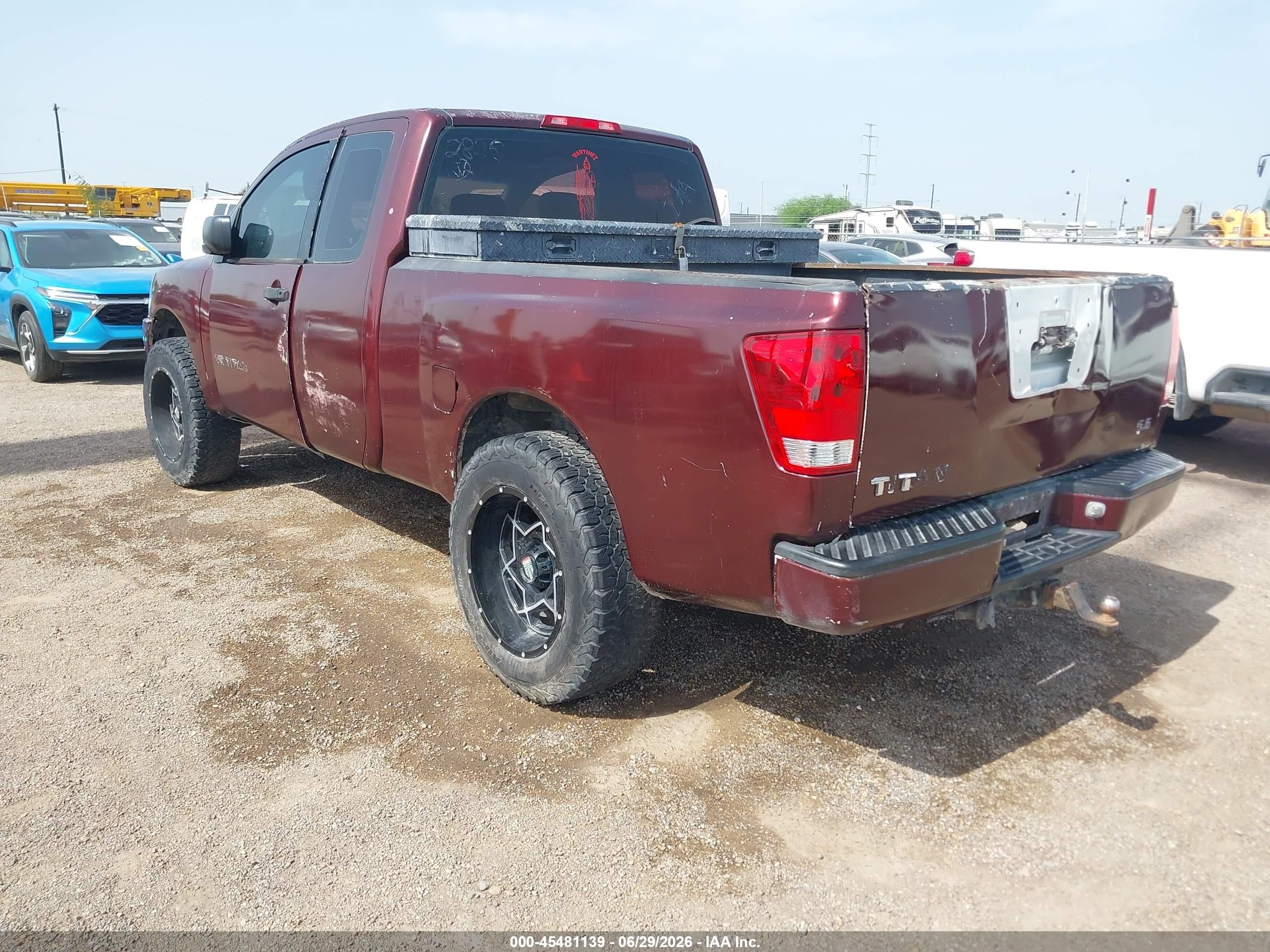 2006 Nissan Titan Xe Темно-бордовый vin: 1N6BA06A06N512825