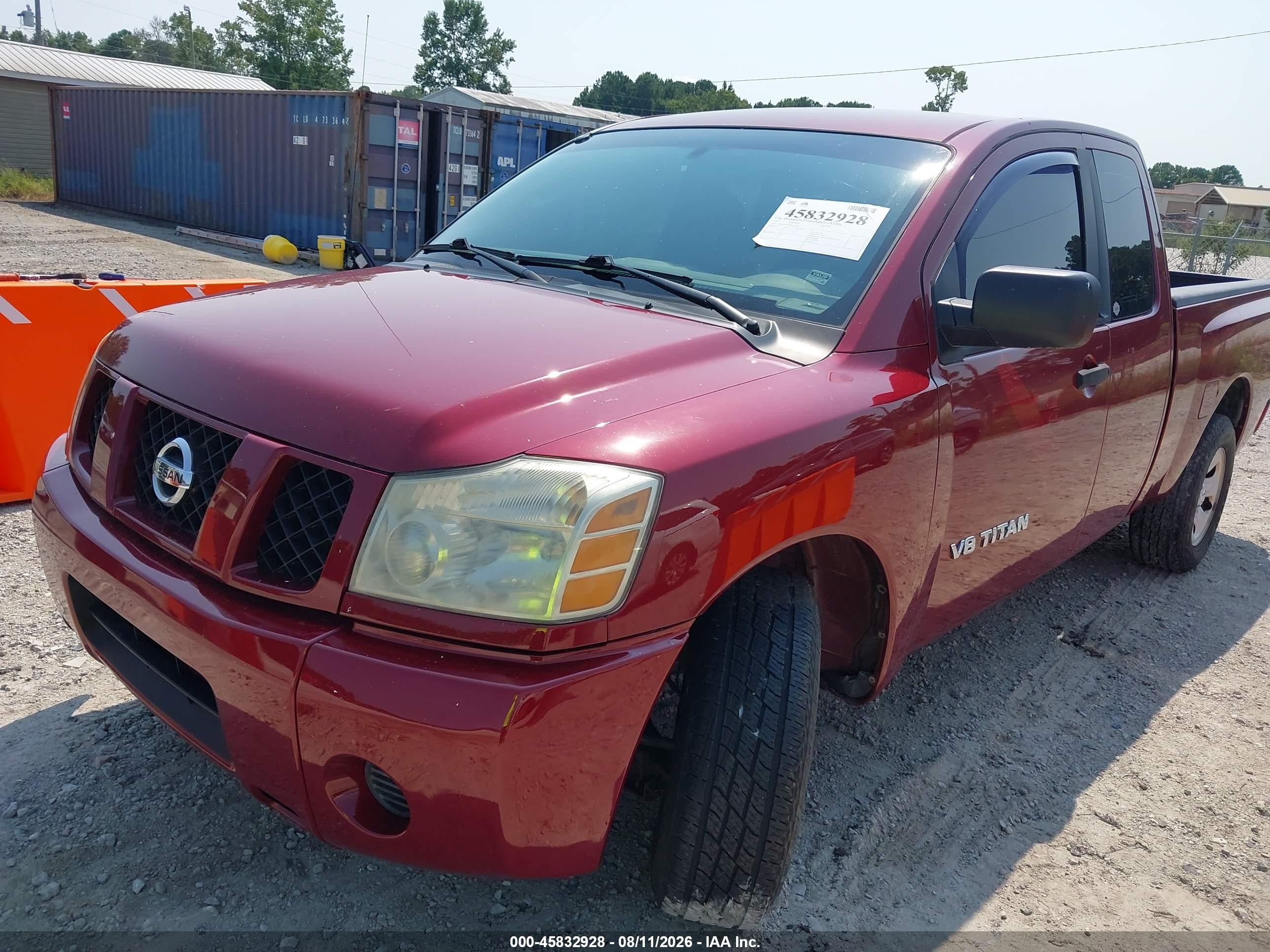 2007 Nissan Titan Xe Red vin: 1N6BA06A07N221260