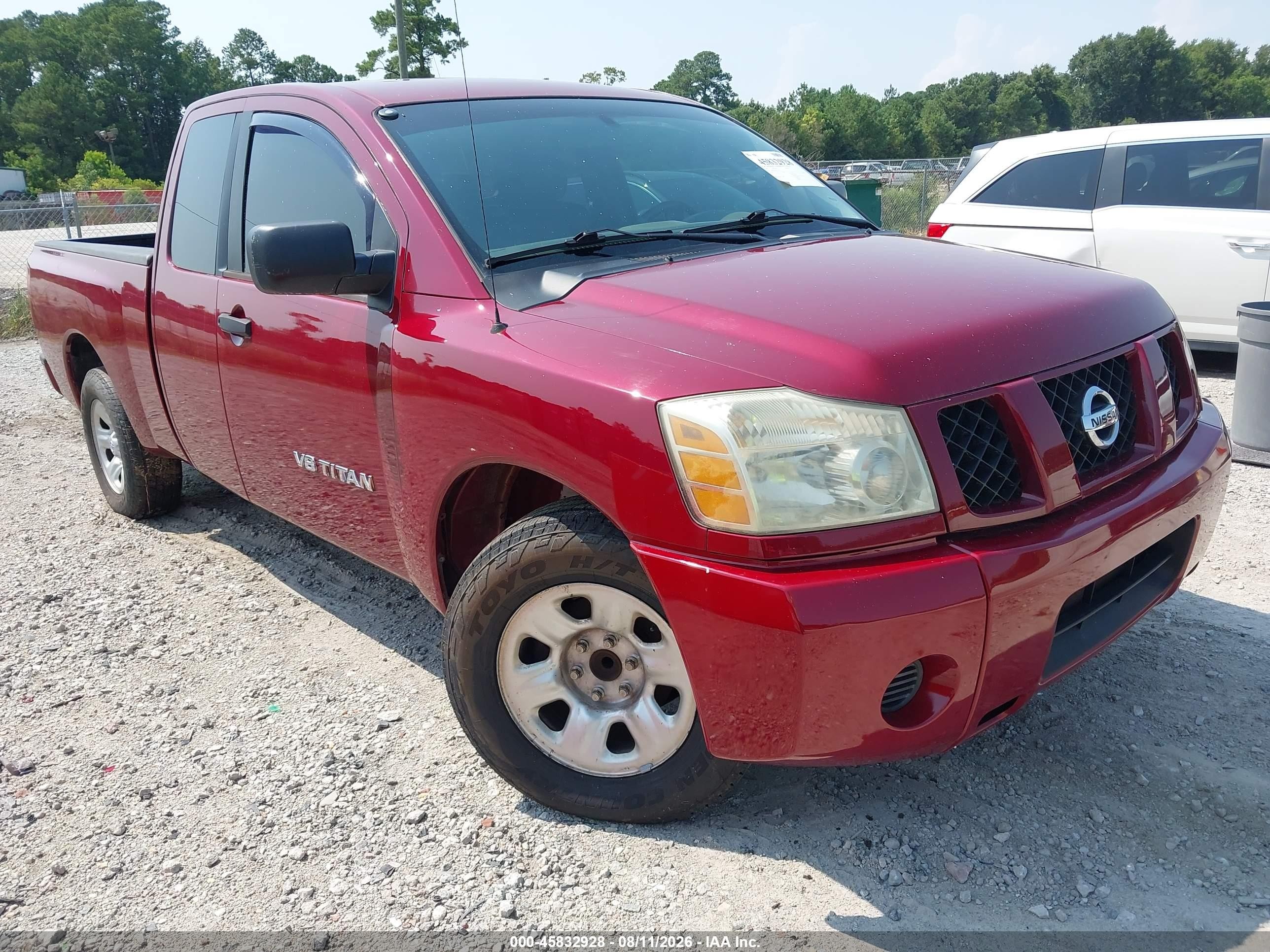 2007 Nissan Titan Xe Red vin: 1N6BA06A07N221260