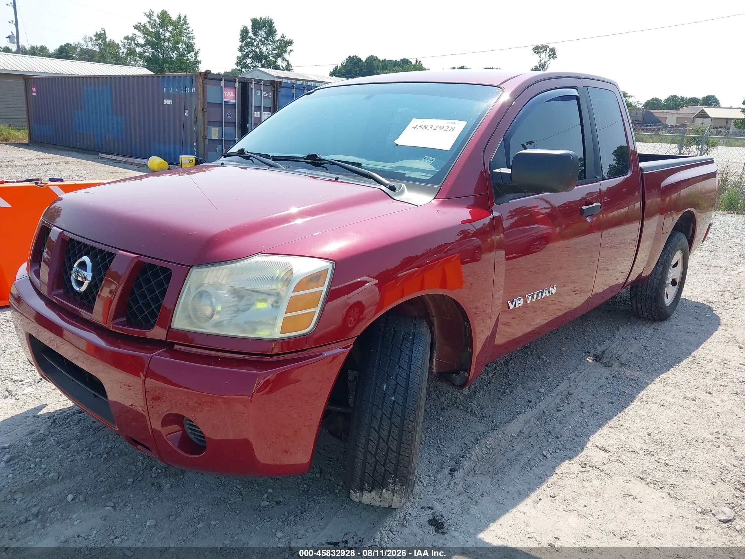 2007 Nissan Titan Xe Red vin: 1N6BA06A07N221260