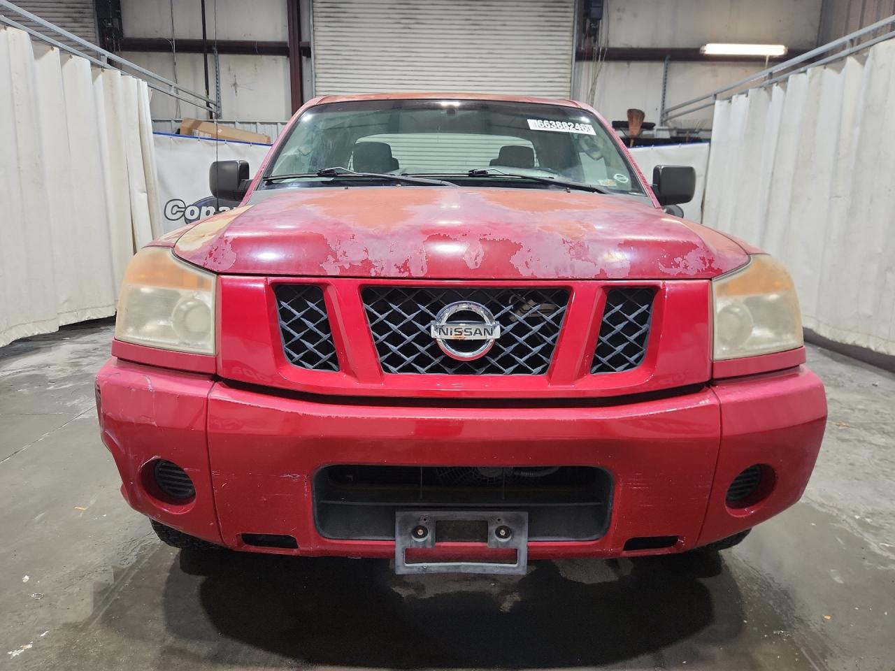 2008 Nissan Titan Xe Ffv Red vin: 1N6BA06A48N339653 Damage: Left Head Lamp, Faded, Repair Required