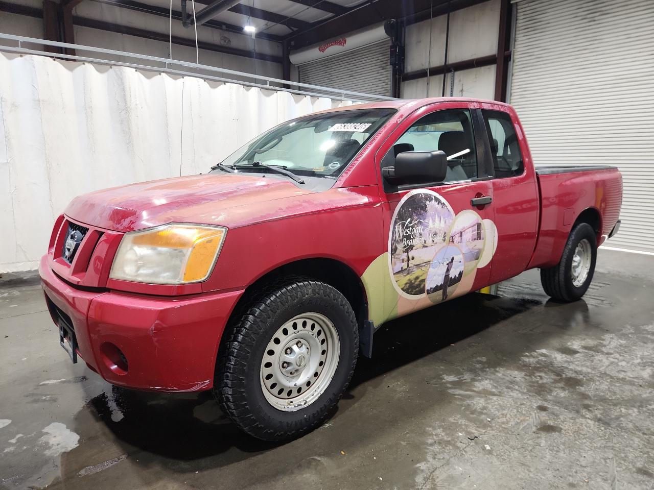 2008 Nissan Titan Xe Ffv Red vin: 1N6BA06A48N339653 Damage: Left Front Fender, Peeling, > 12 Inches