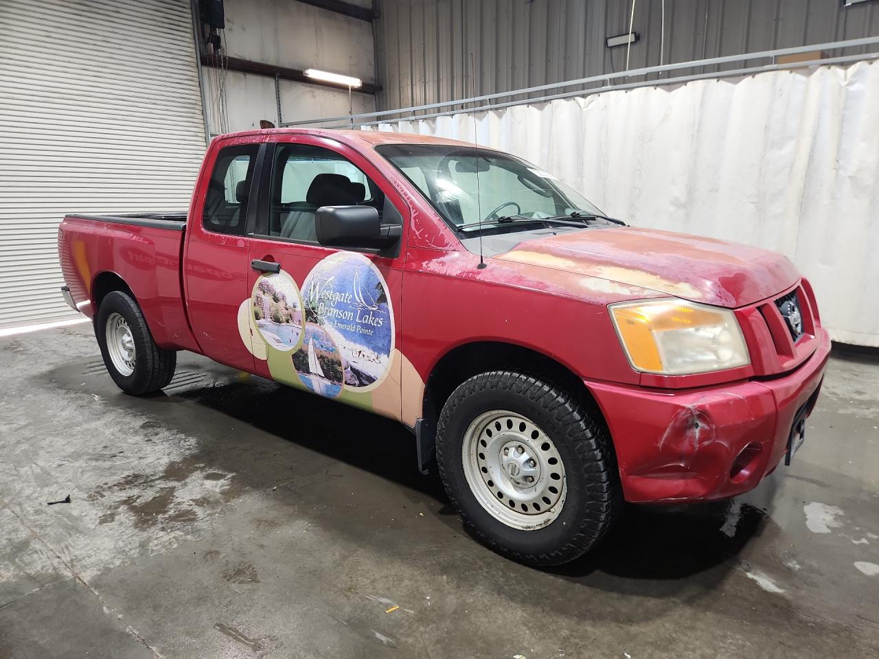 2008 Nissan Titan Xe Ffv Red vin: 1N6BA06A48N339653 Damage: Right Rear Door, Peeling, > 12 Inches