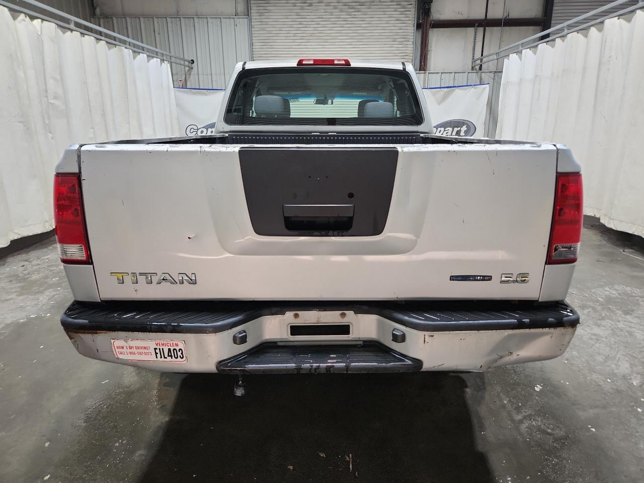 2008 Nissan Titan Xe Ffv Silver vin: 1N6BA06AX8N338345 Damage: Tailgate, Dent(S) W/ Paint Dmg, 3 To 4 Inches