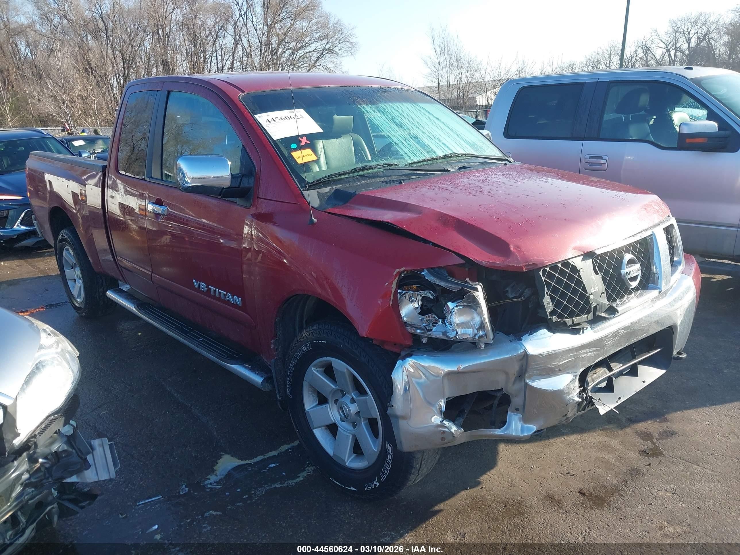2007 Nissan Titan Le Red vin: 1N6BA06B17N215217