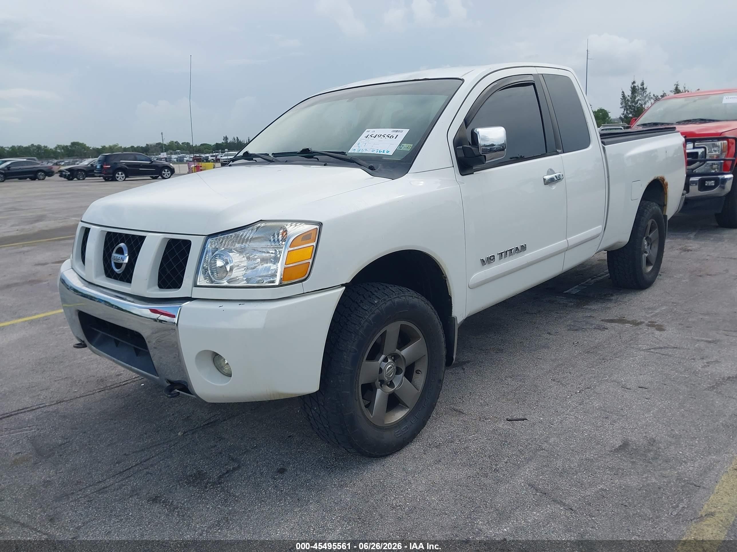 2005 Nissan Titan Se White vin: 1N6BA06B55N524086