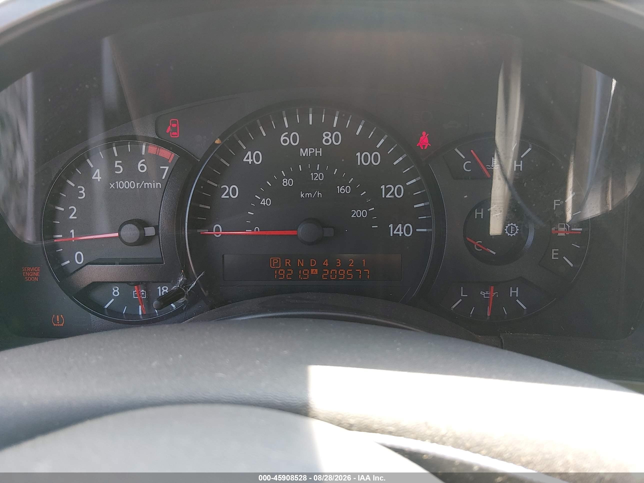 2007 Nissan Titan Le Red vin: 1N6BA07A07N212752