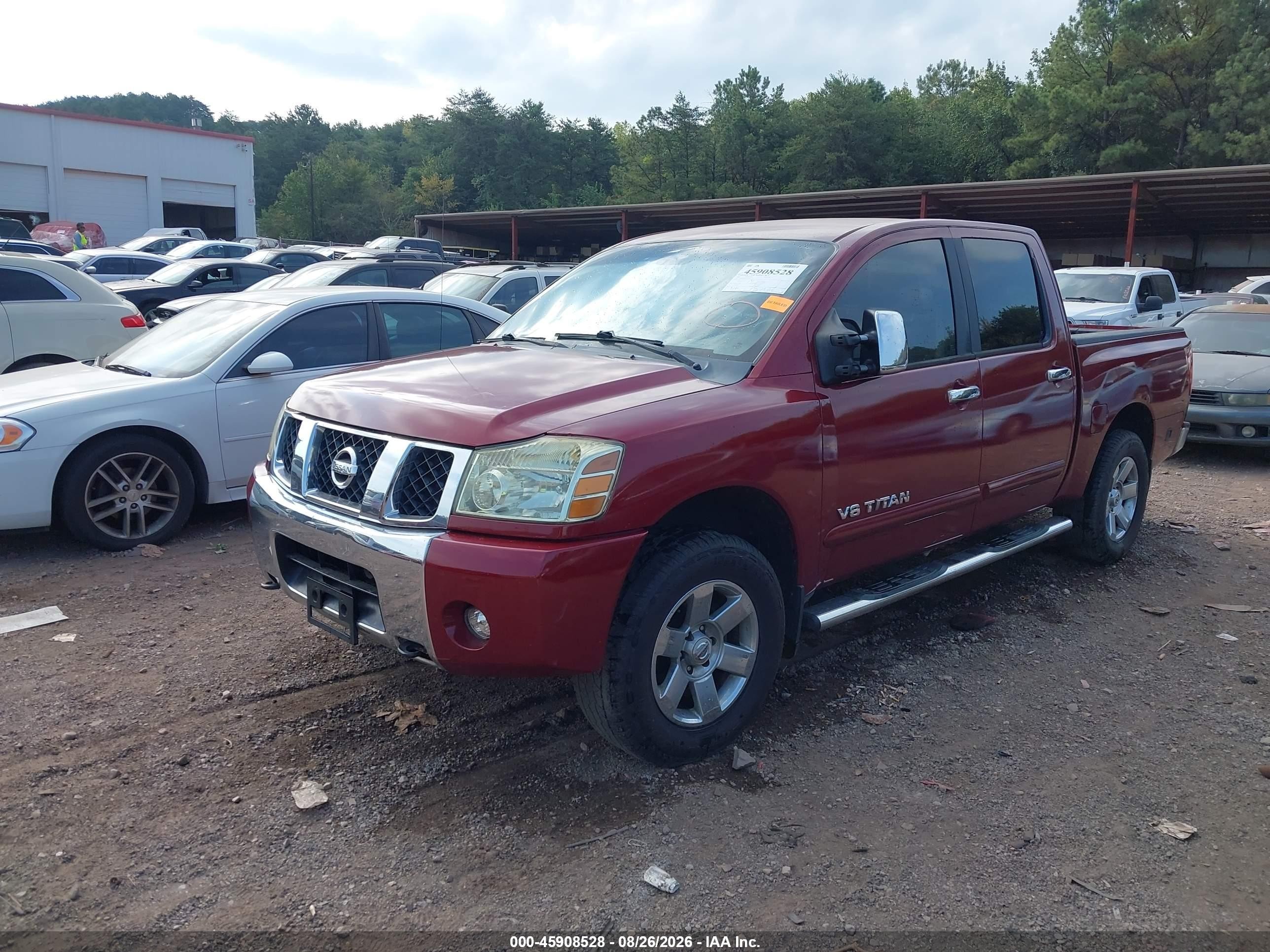 2007 Nissan Titan Le Red vin: 1N6BA07A07N212752