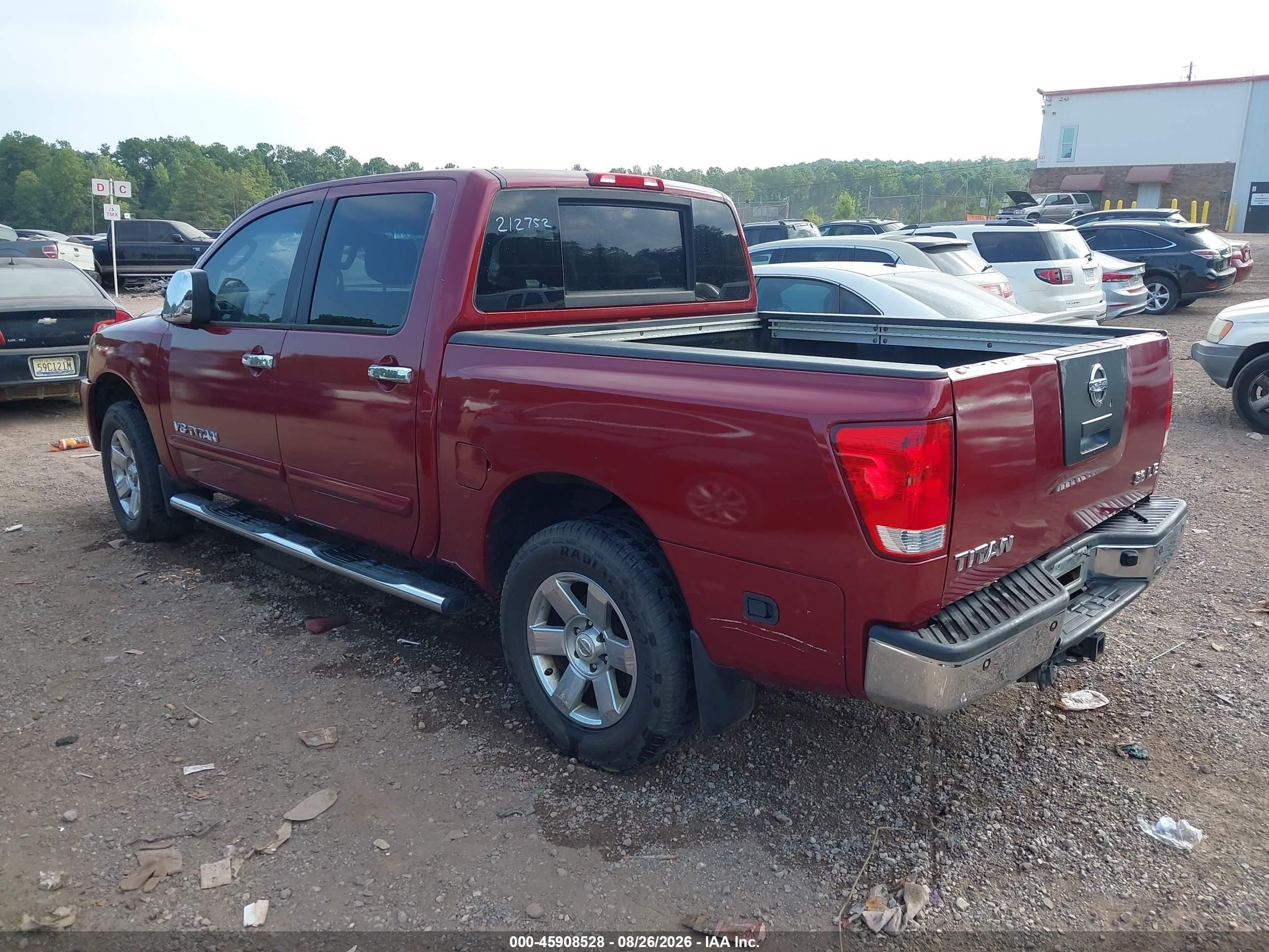 2007 Nissan Titan Le Red vin: 1N6BA07A07N212752