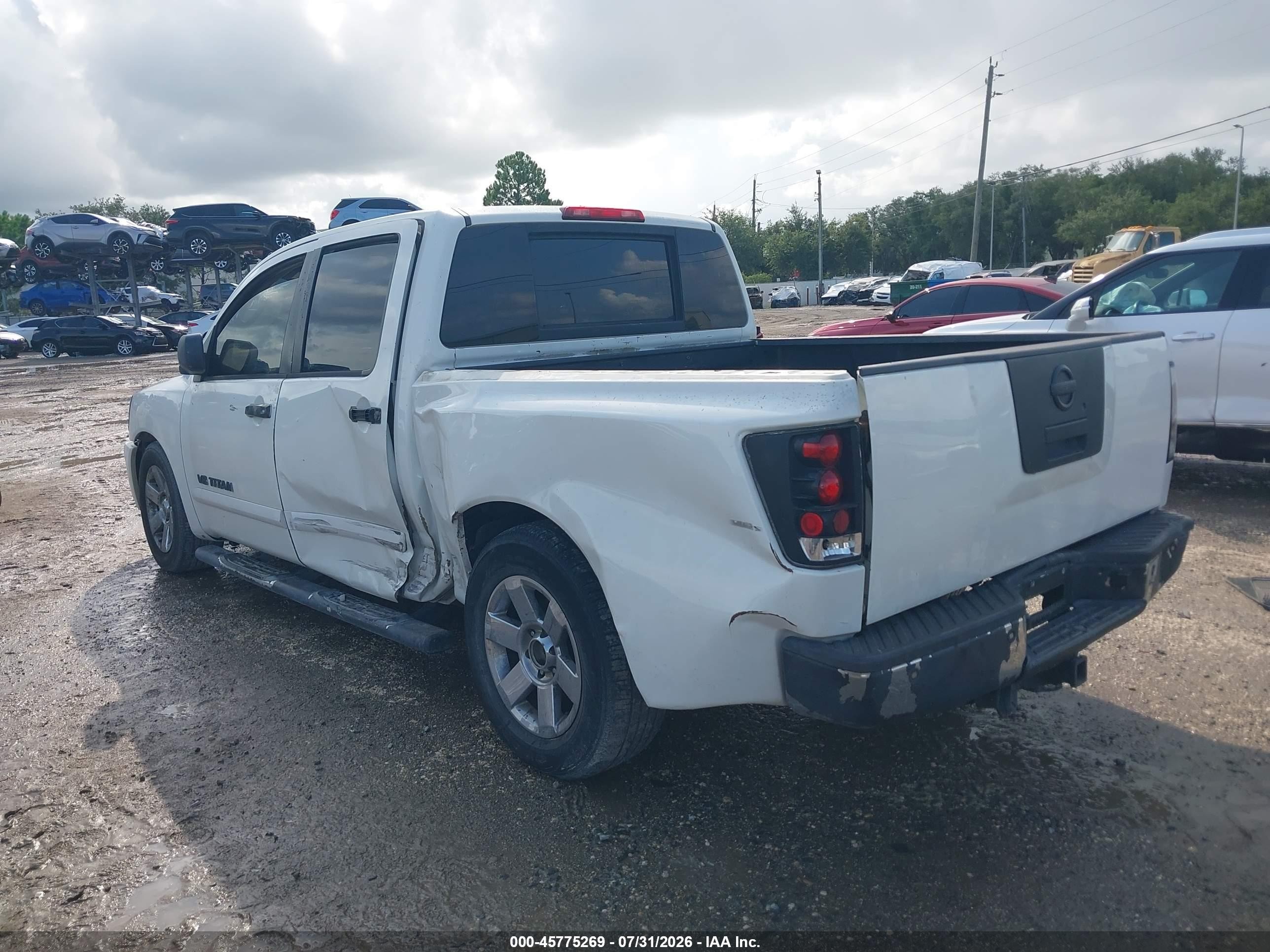 2007 Nissan Titan Se White vin: 1N6BA07A77N229547