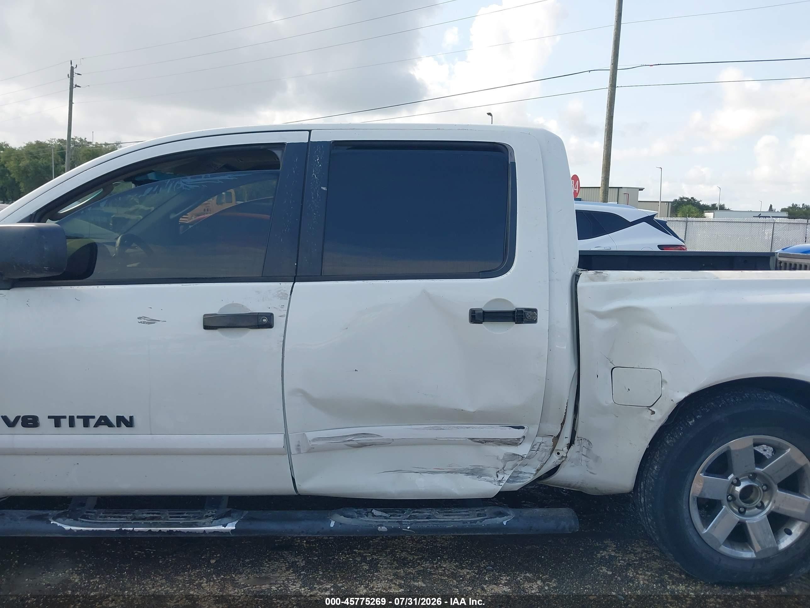2007 Nissan Titan Se White vin: 1N6BA07A77N229547