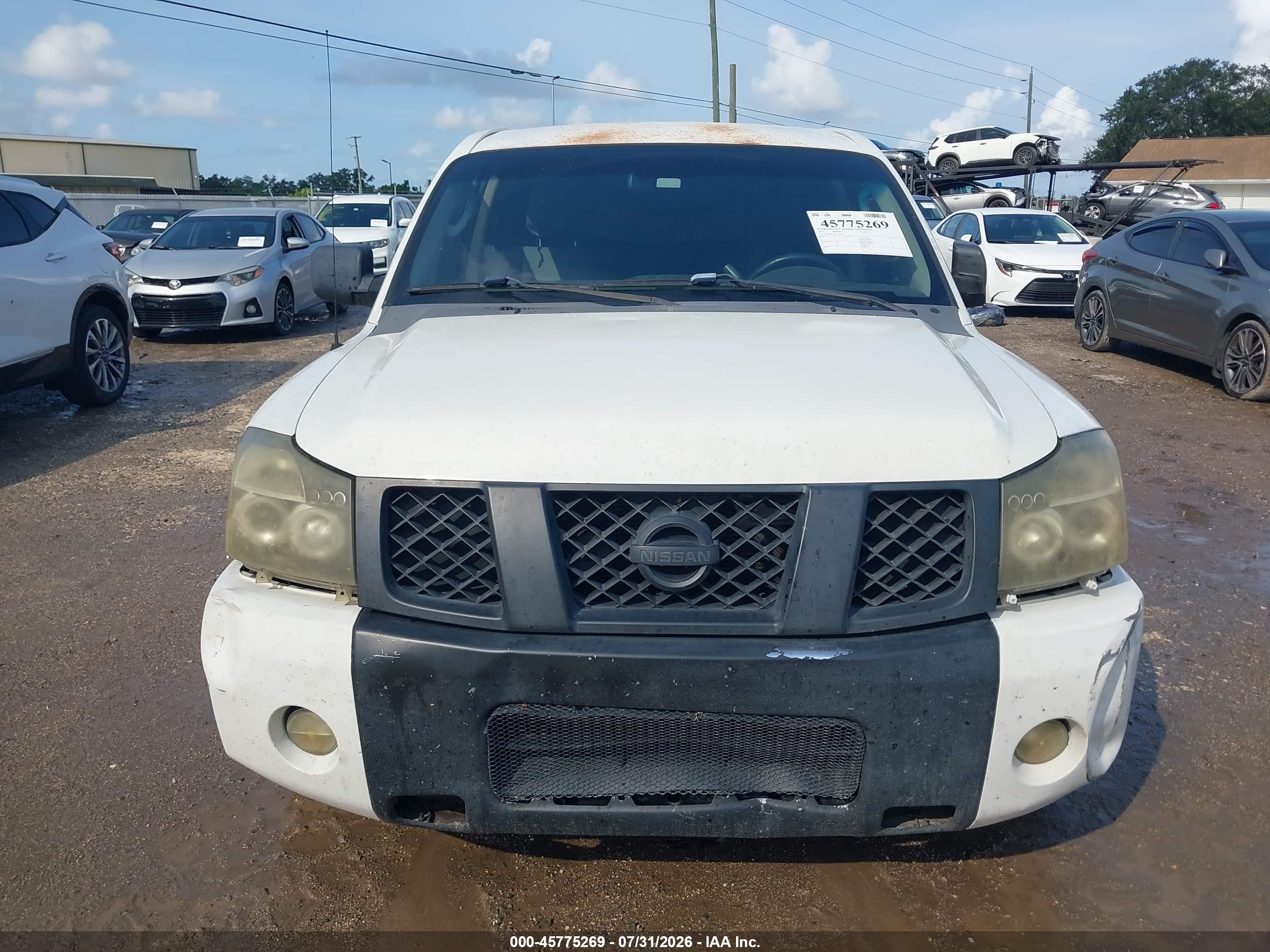 2007 Nissan Titan Se White vin: 1N6BA07A77N229547