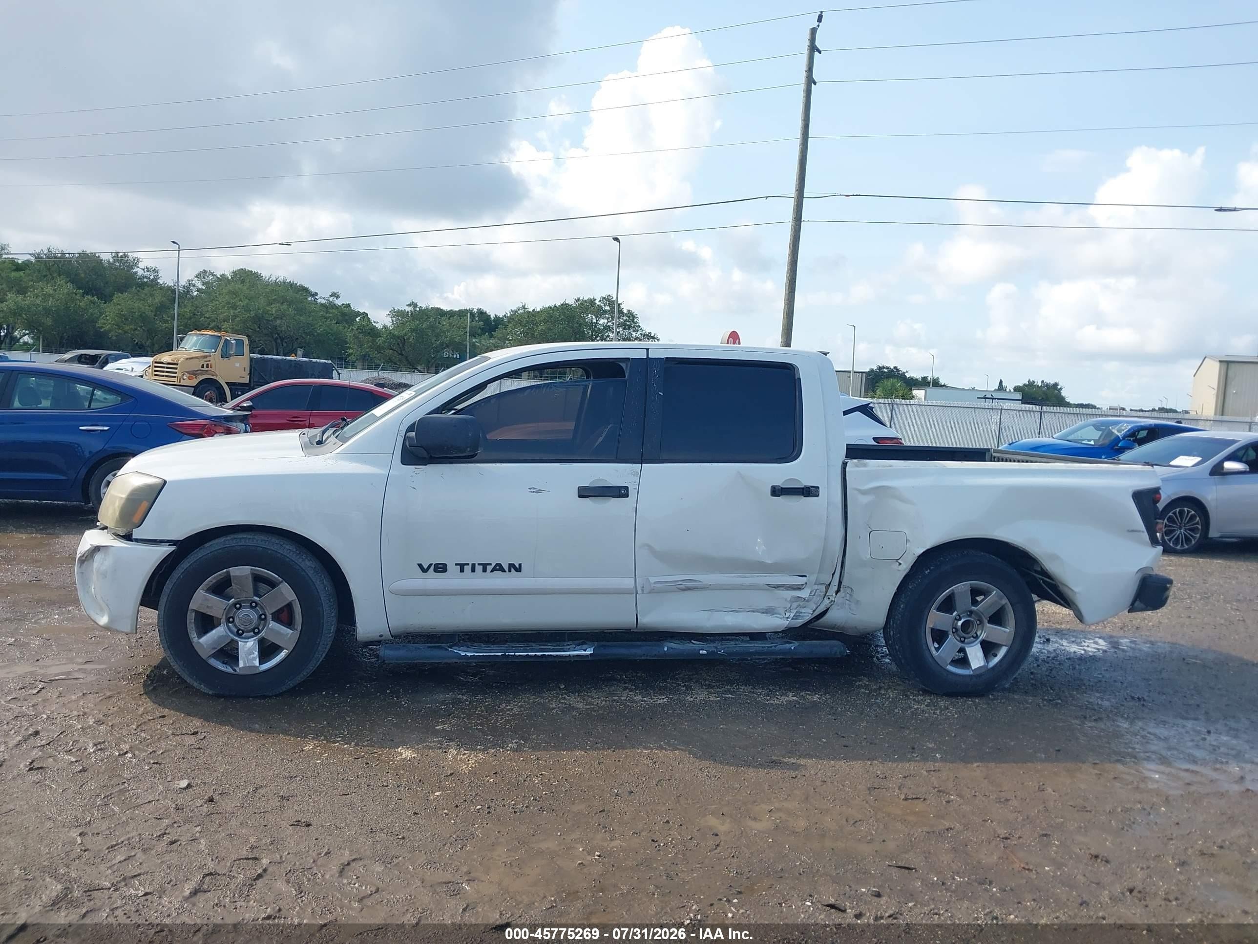 2007 Nissan Titan Se White vin: 1N6BA07A77N229547
