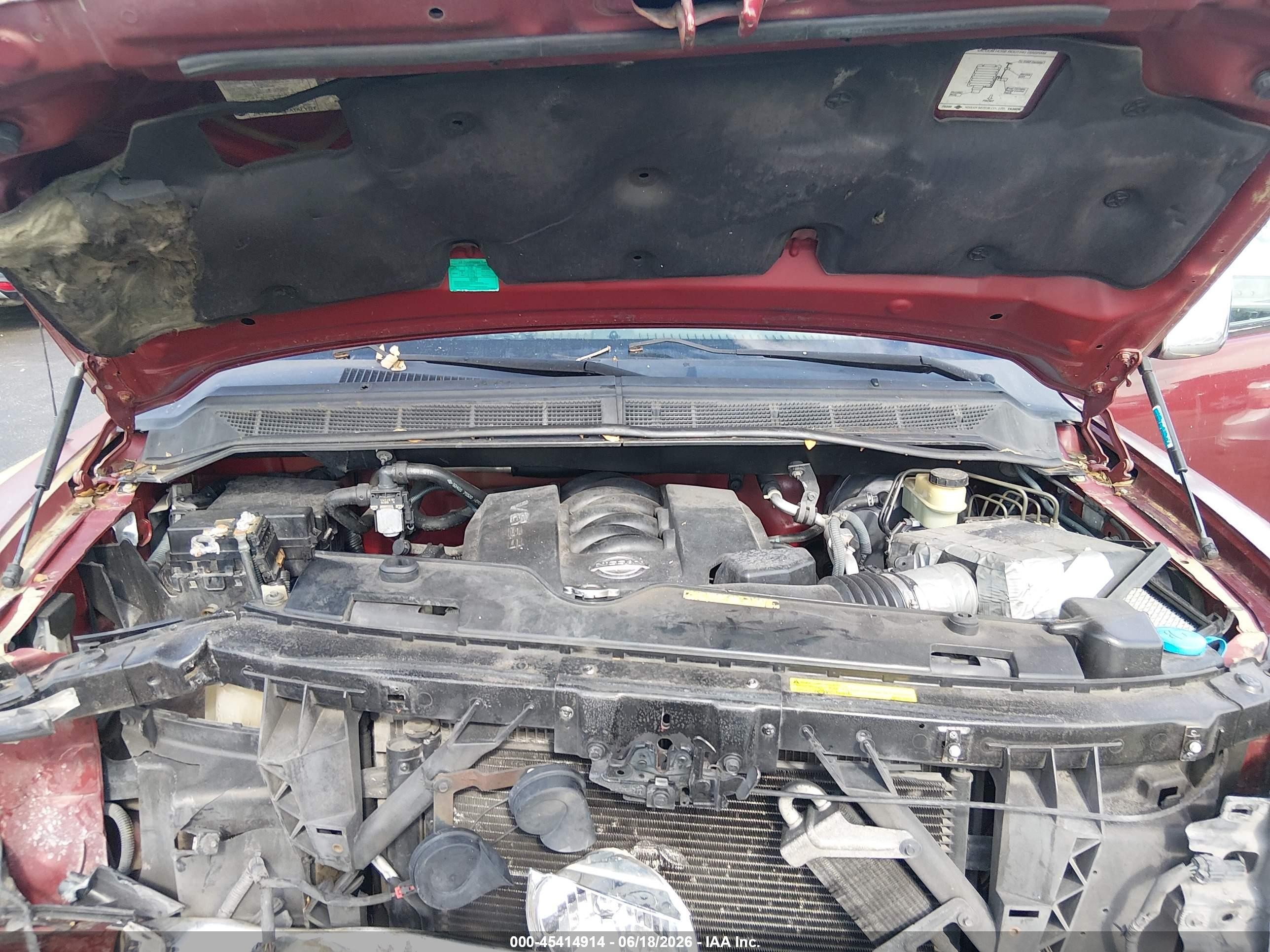 2005 Nissan Titan Le Red vin: 1N6BA07A85N544032