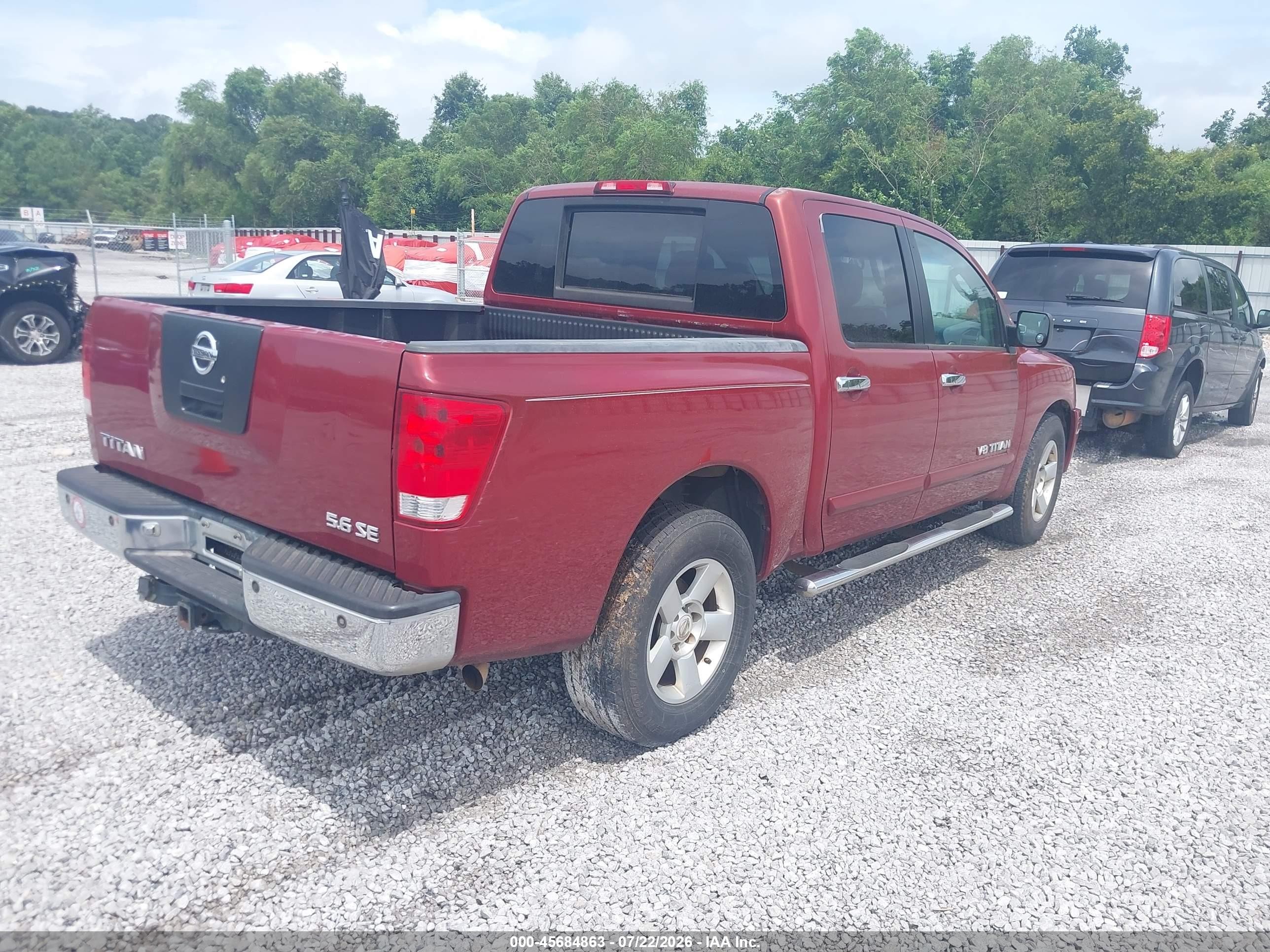 2006 Nissan Titan Se Красный vin: 1N6BA07A86N537194