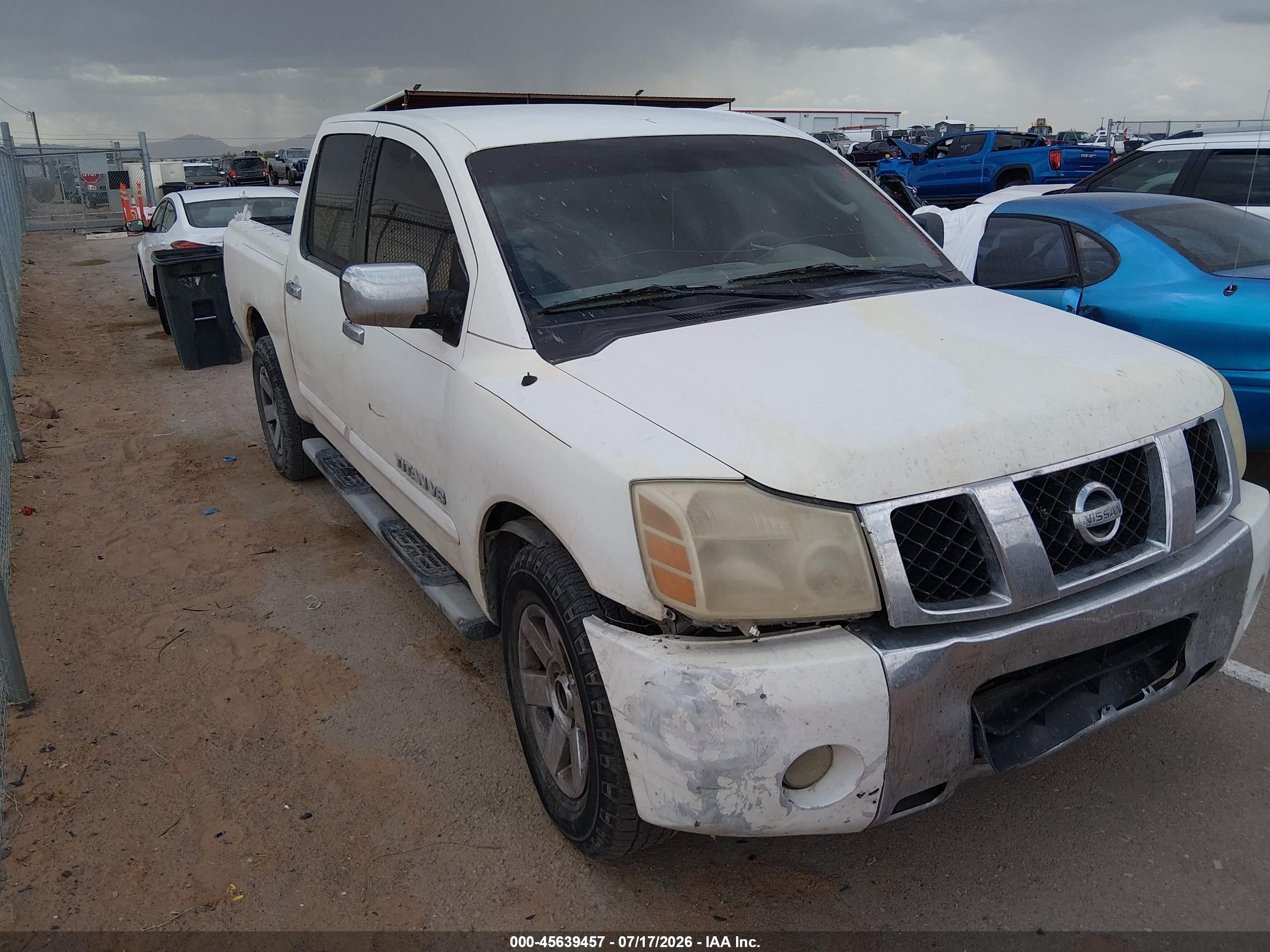 2007 Nissan Titan Se White vin: 1N6BA07A87N207203