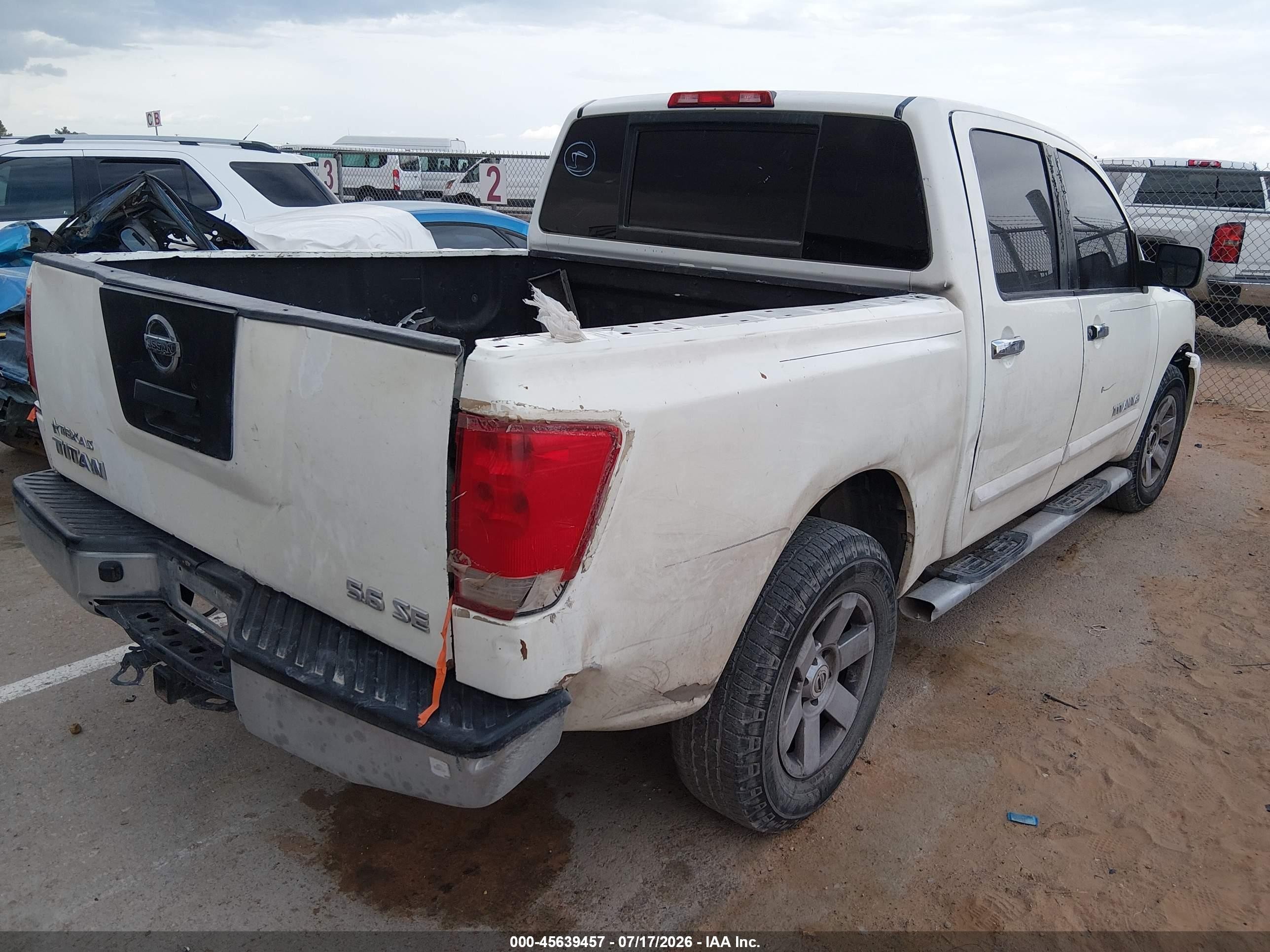 2007 Nissan Titan Se White vin: 1N6BA07A87N207203