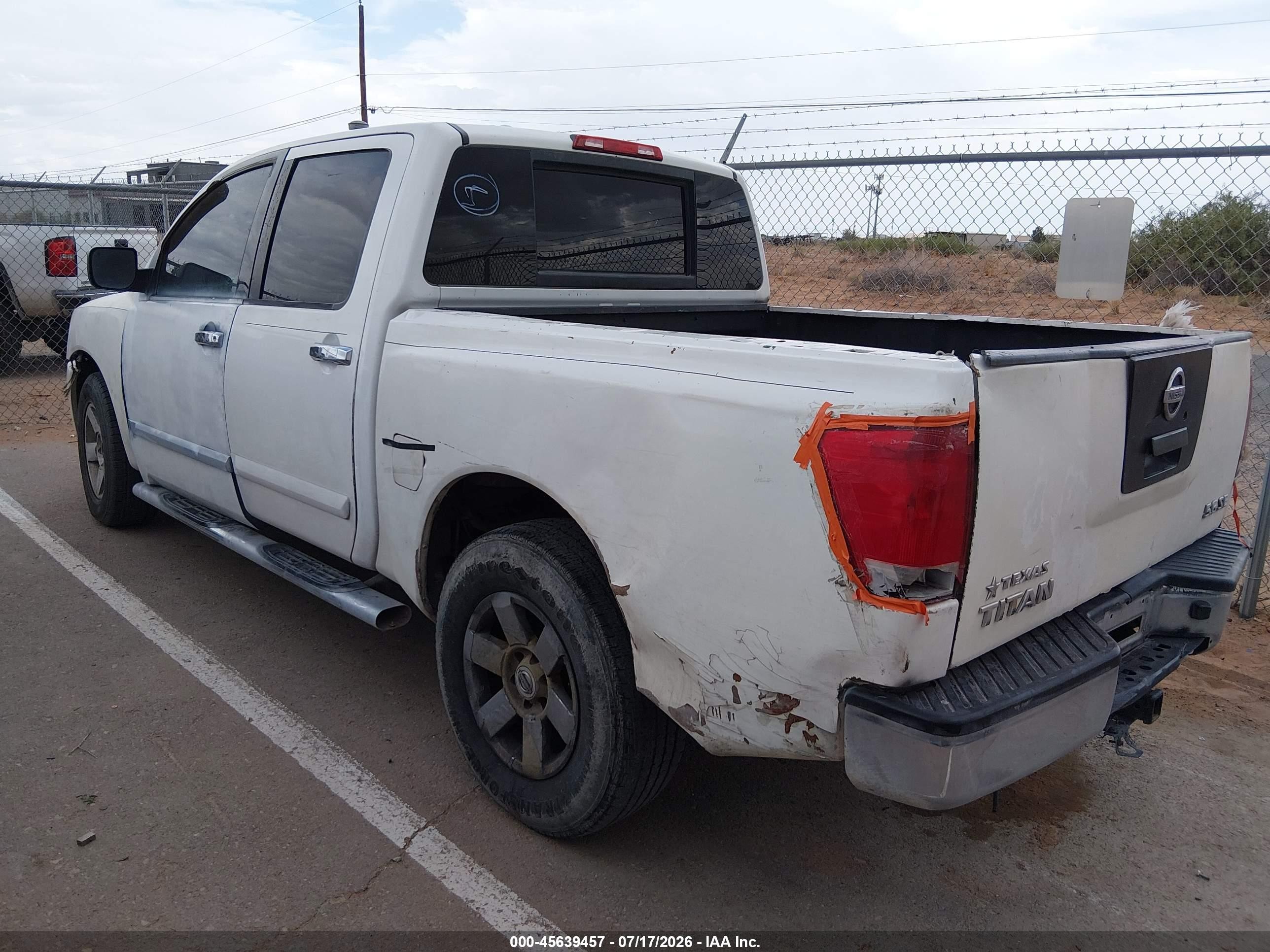 2007 Nissan Titan Se White vin: 1N6BA07A87N207203
