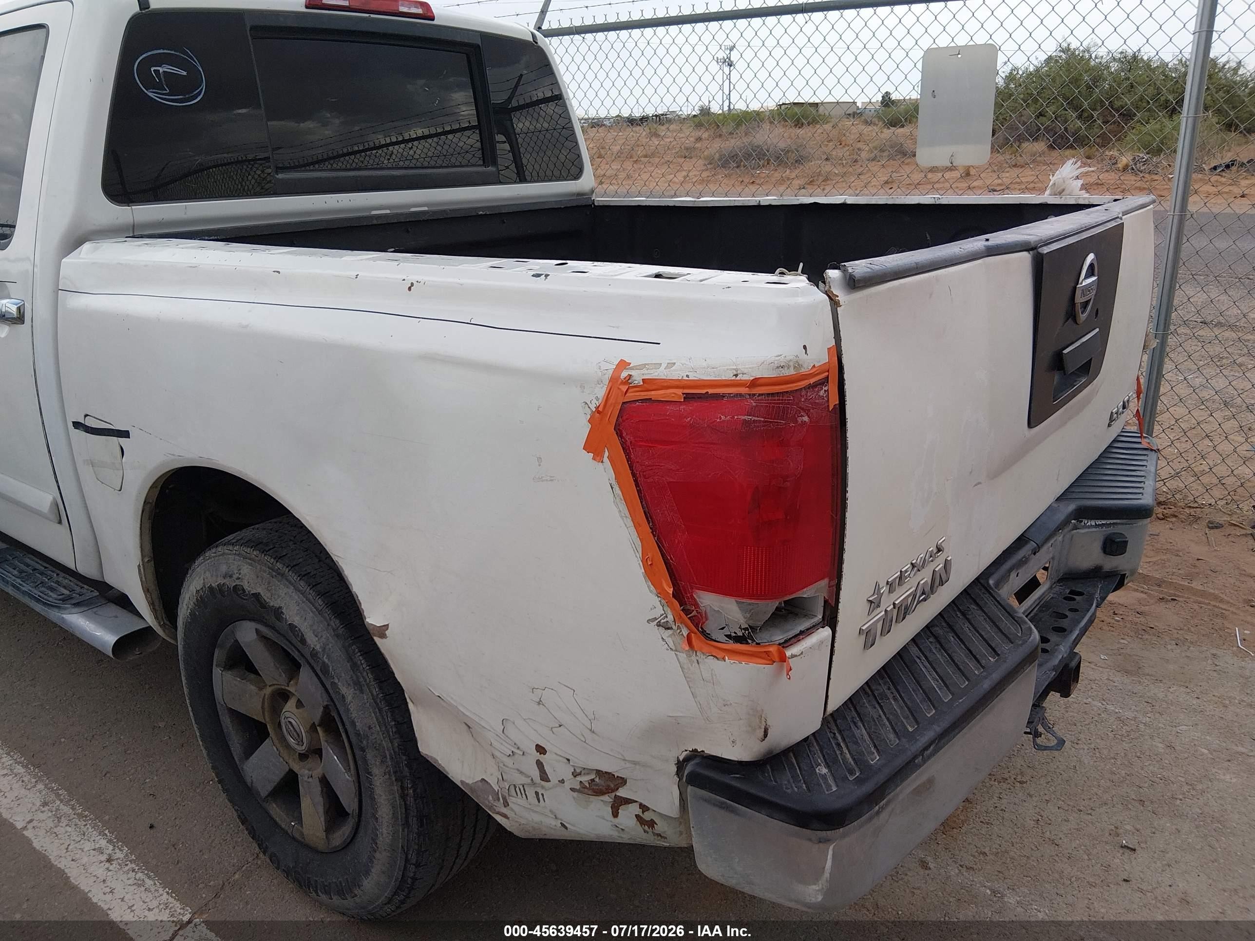 2007 Nissan Titan Se White vin: 1N6BA07A87N207203