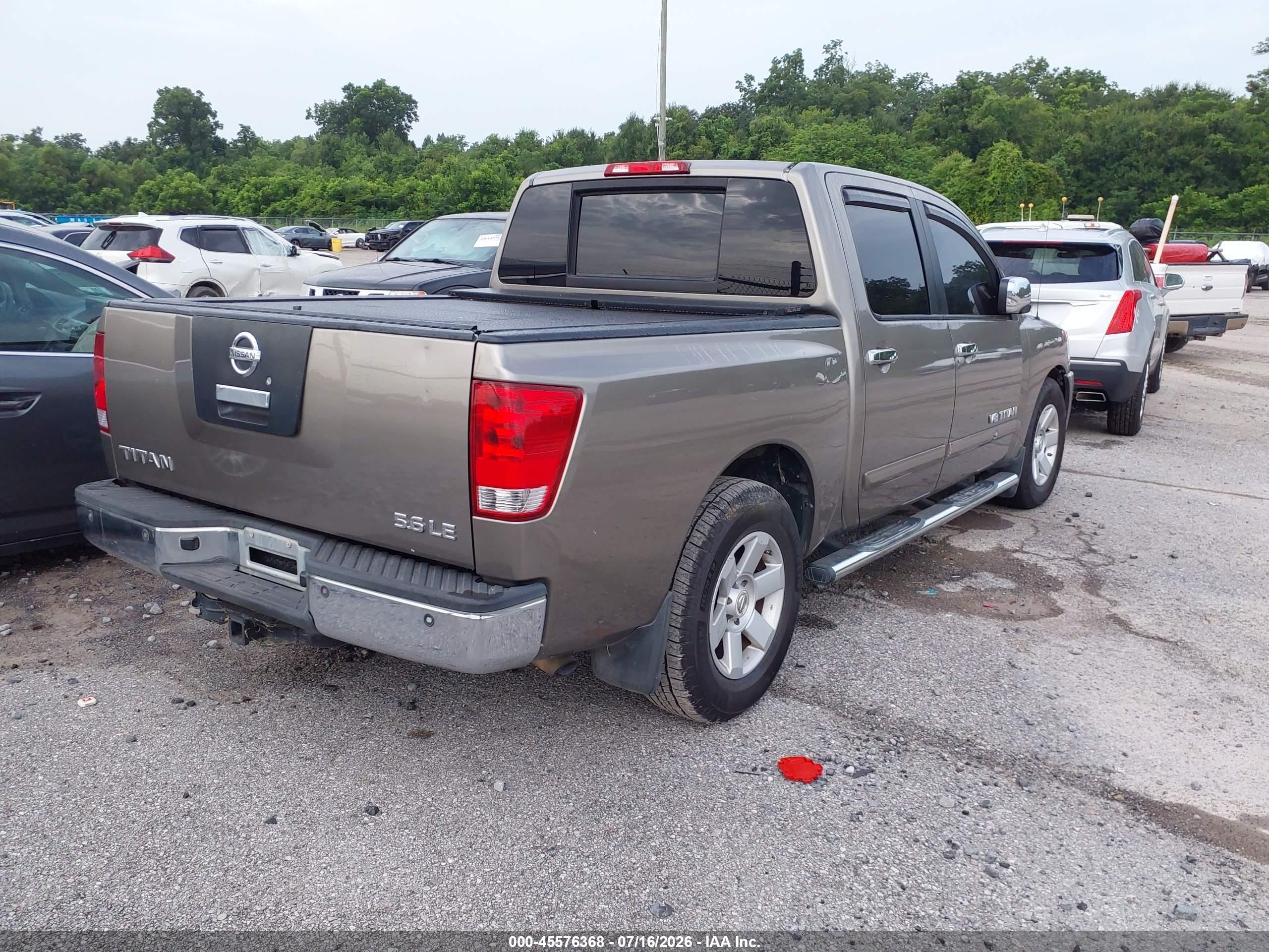 2007 Nissan Titan Le Коричневый vin: 1N6BA07A87N228827