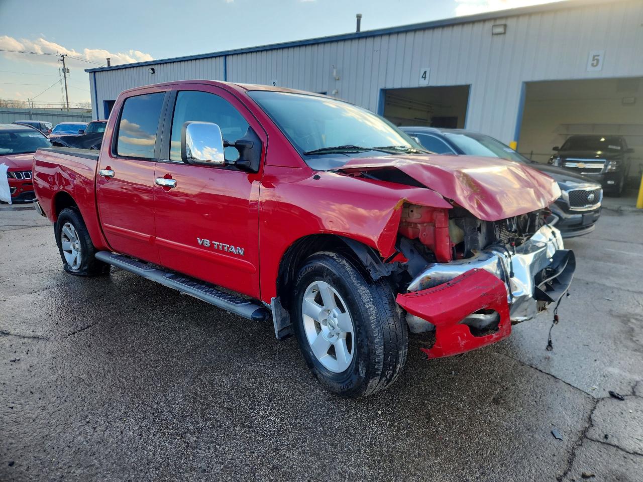 2005 Nissan Titan Xe/se/le Red vin: 1N6BA07B55N573450