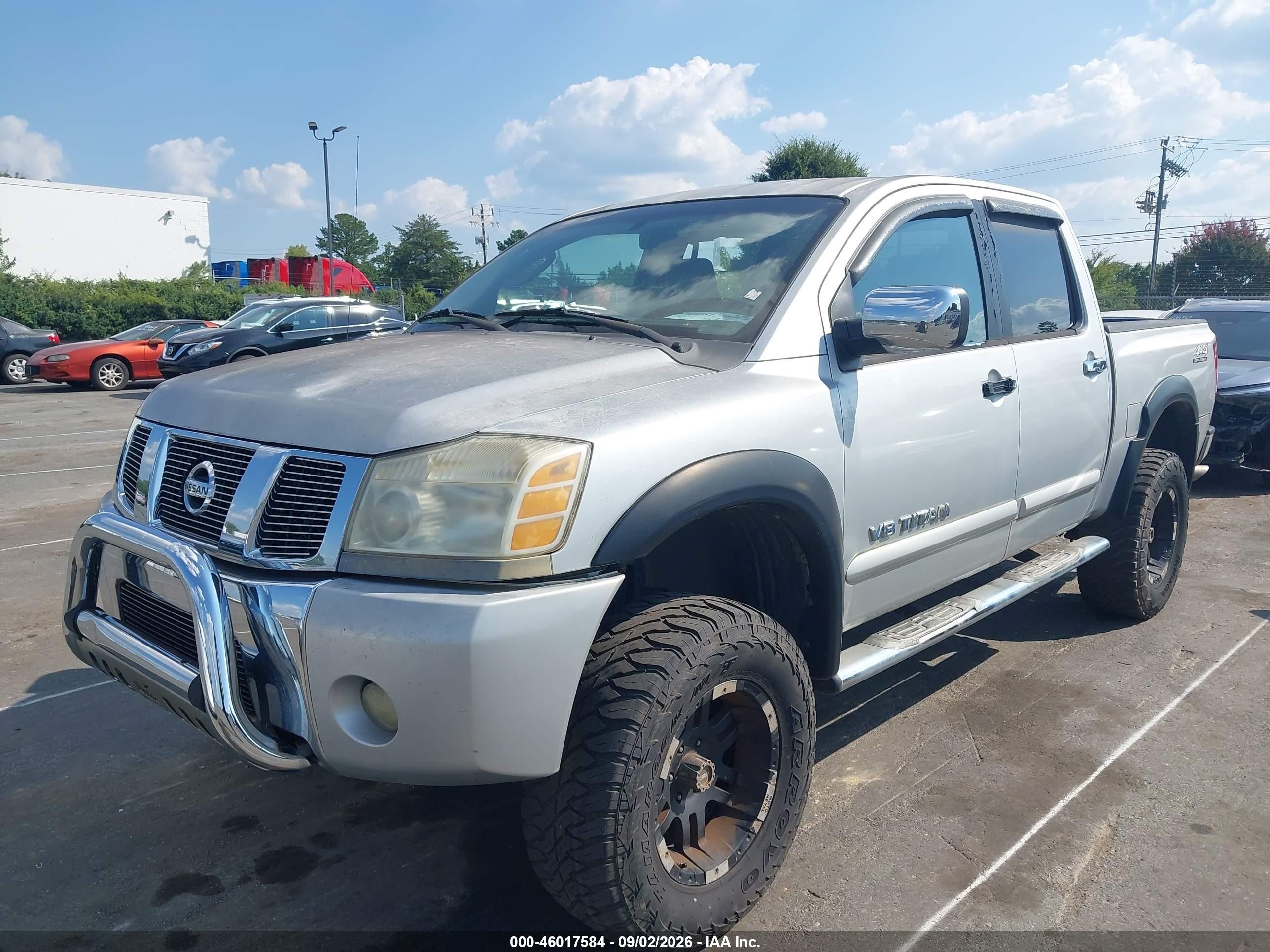 2007 Nissan Titan Le Серебряный vin: 1N6BA07B97N230000