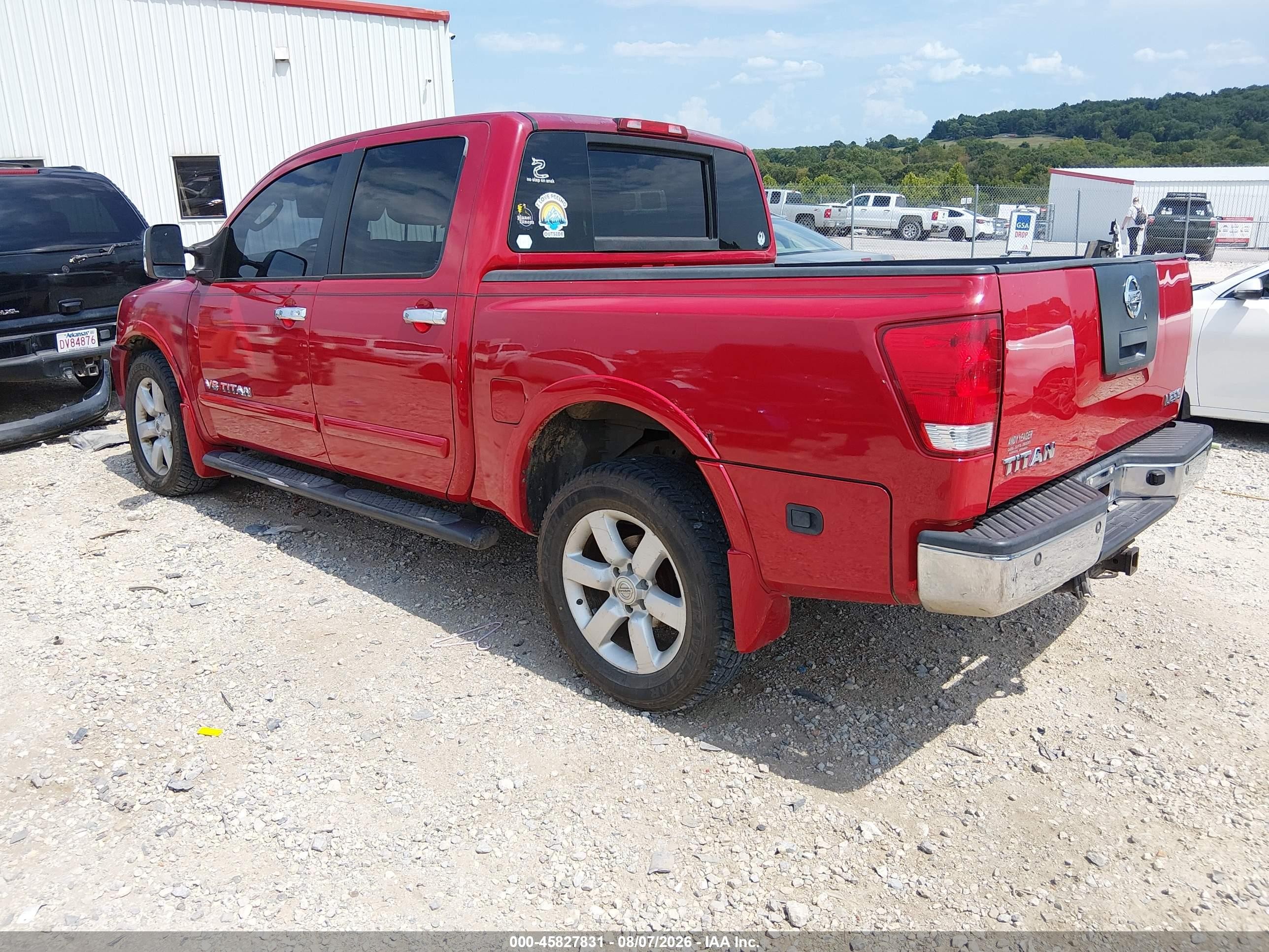 2008 Nissan Titan Le Red vin: 1N6BA07C48N310573