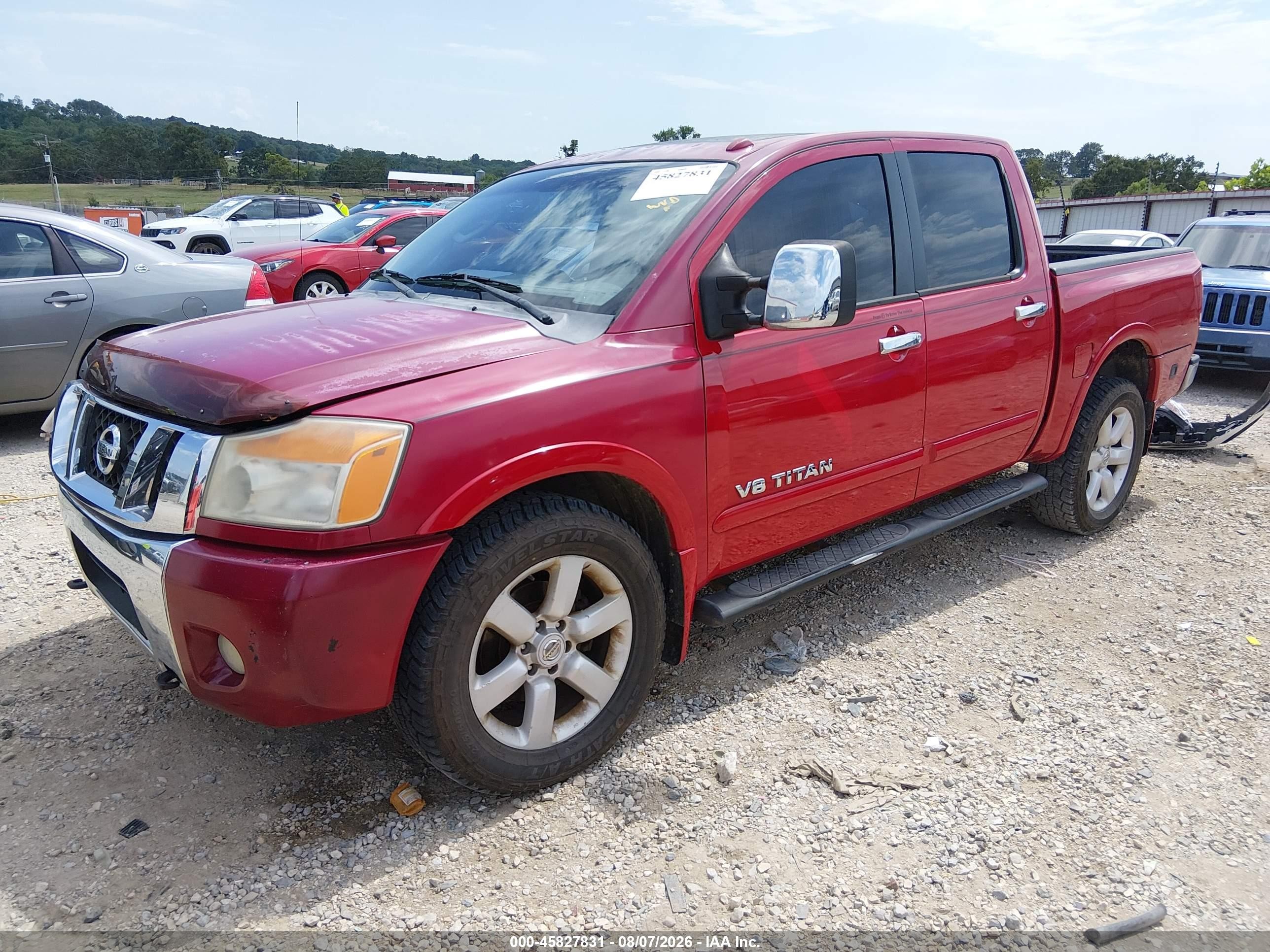 2008 Nissan Titan Le Red vin: 1N6BA07C48N310573