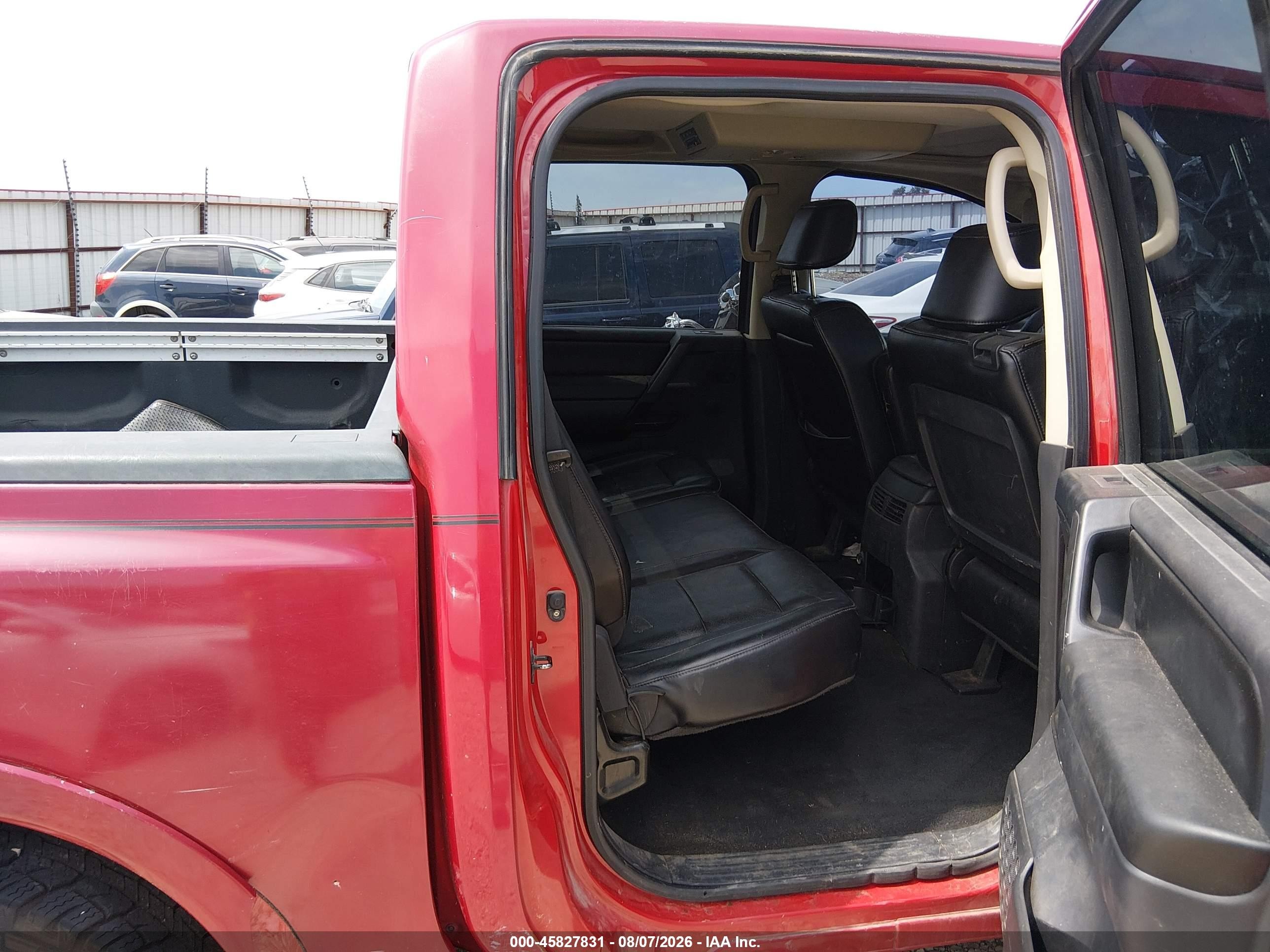 2008 Nissan Titan Le Red vin: 1N6BA07C48N310573