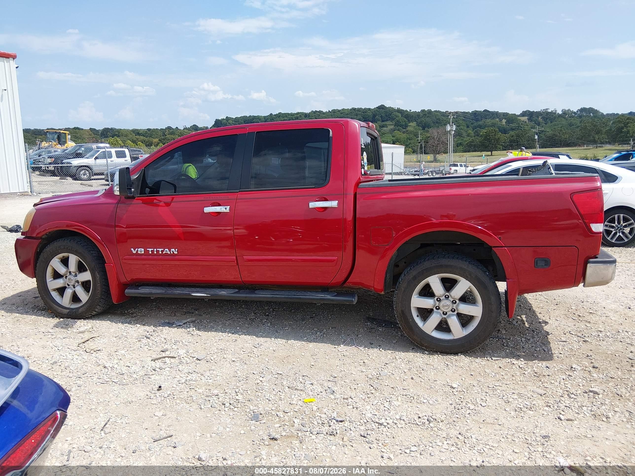 2008 Nissan Titan Le Red vin: 1N6BA07C48N310573