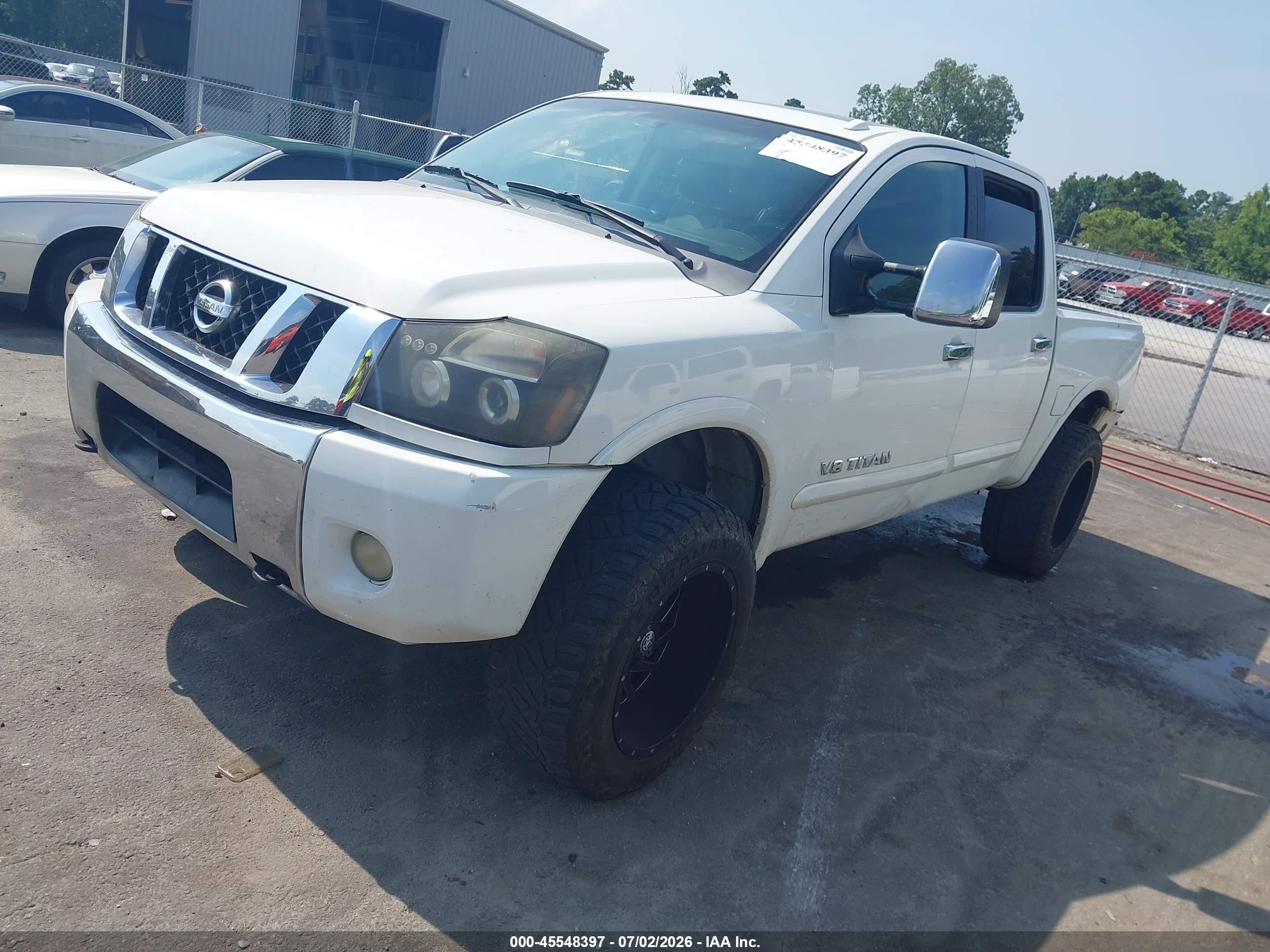 2008 Nissan Titan Le White vin: 1N6BA07C58N310288