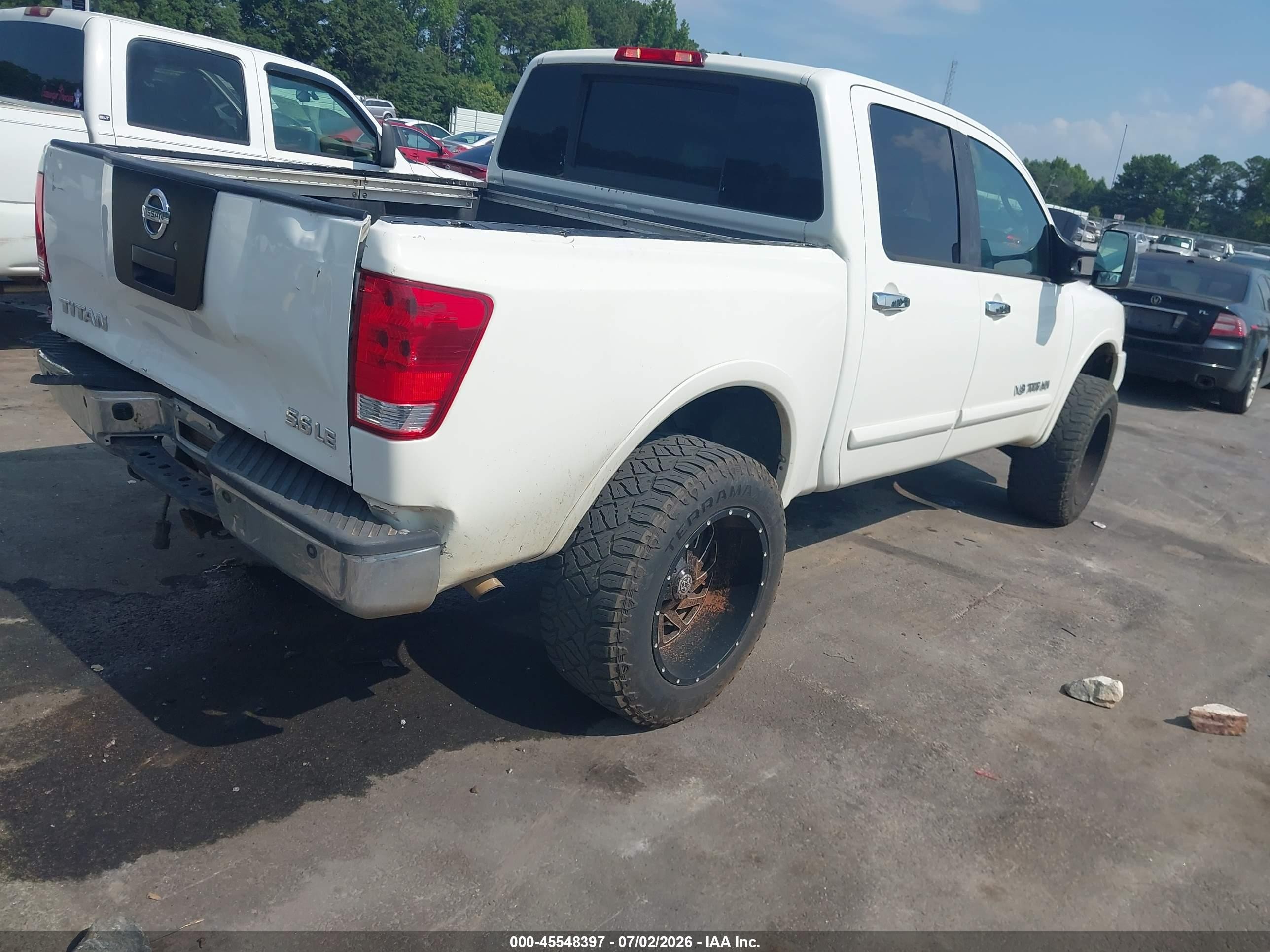 2008 Nissan Titan Le White vin: 1N6BA07C58N310288