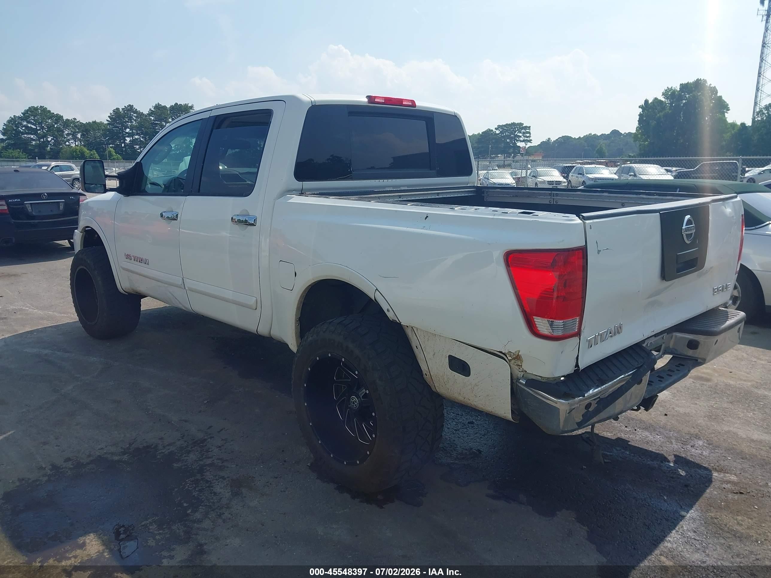 2008 Nissan Titan Le White vin: 1N6BA07C58N310288