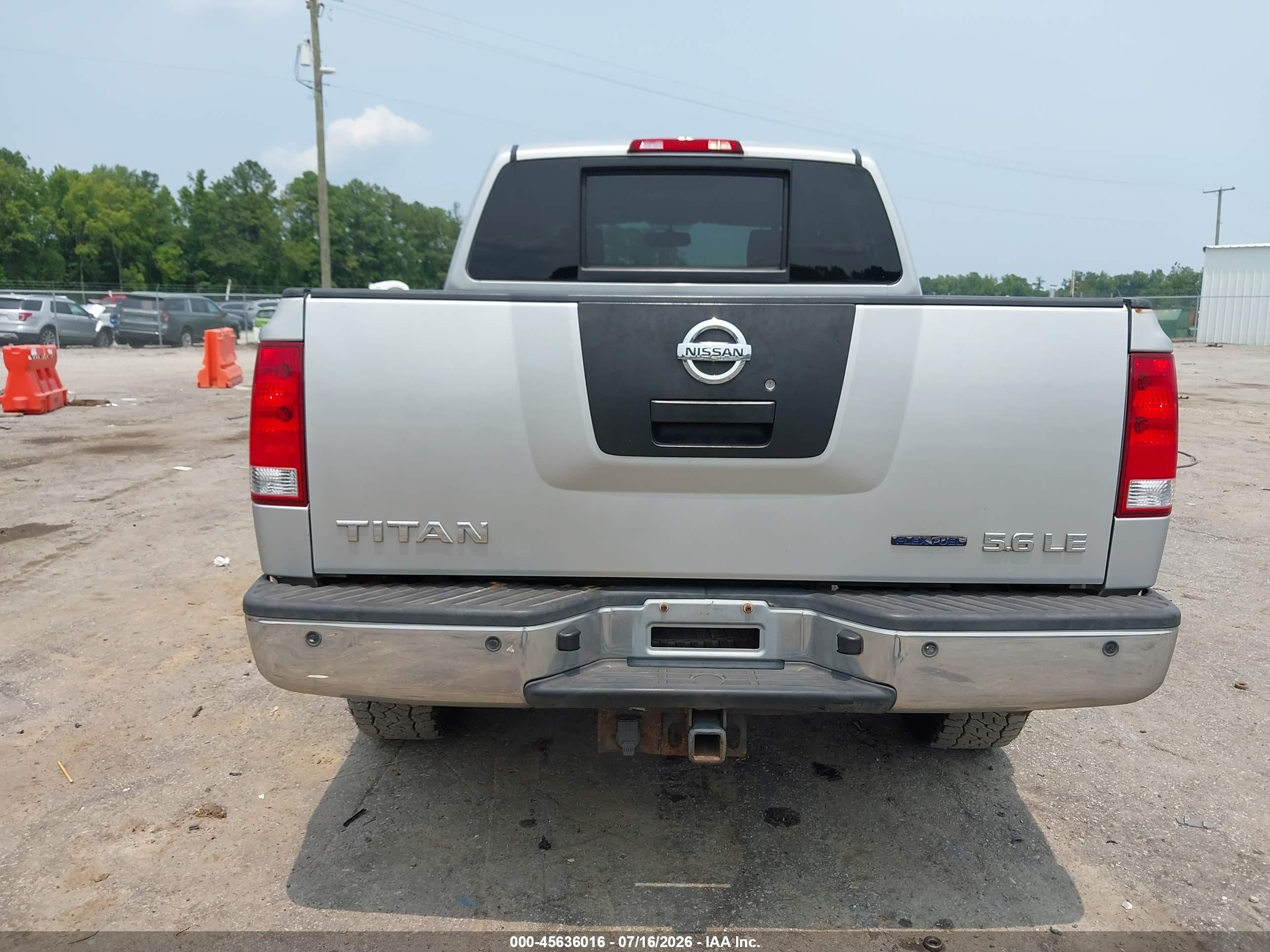 2009 Nissan Titan Le Silver vin: 1N6BA07C89N303479