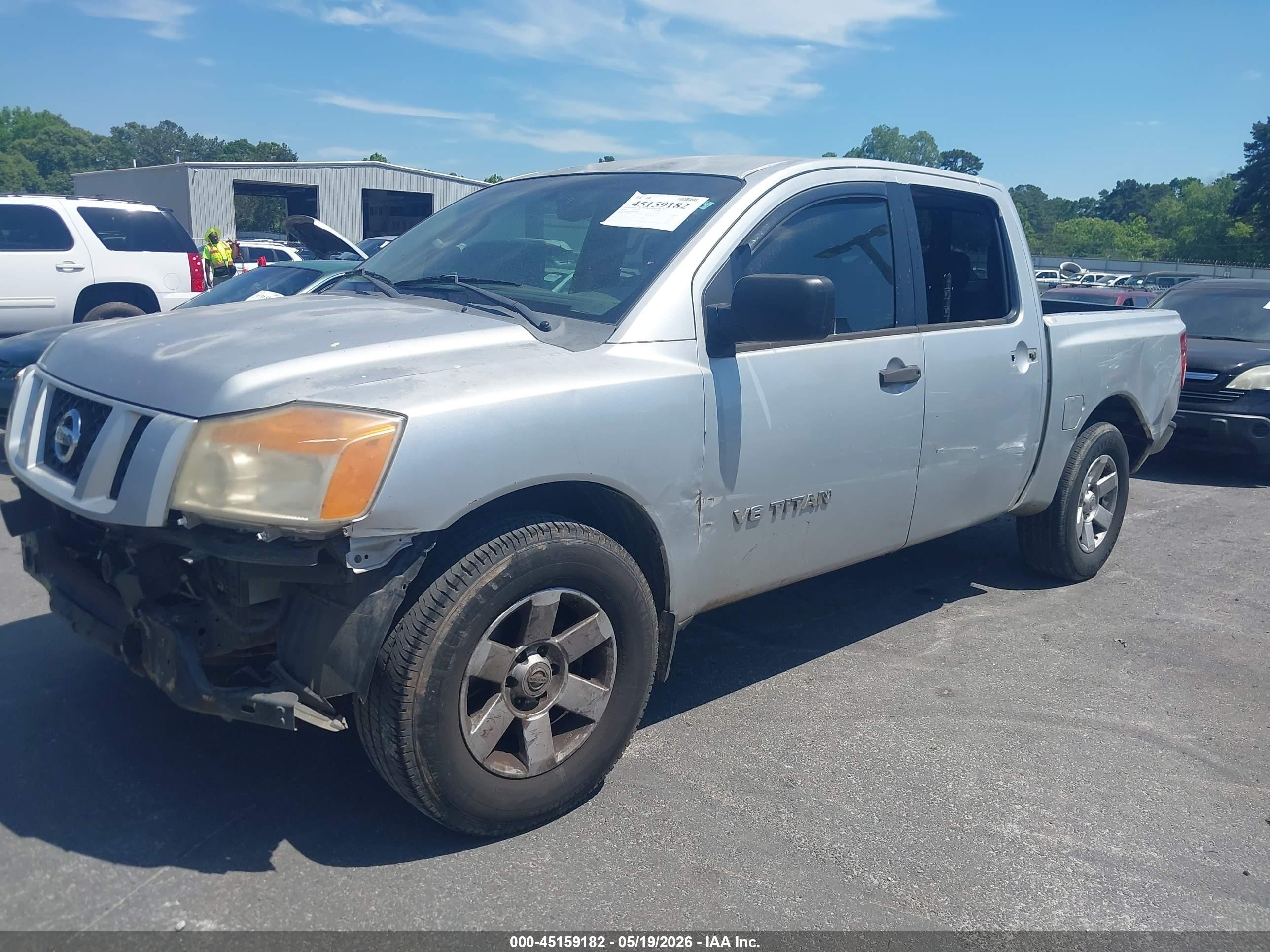 2008 Nissan Titan Le/se Silver vin: 1N6BA07D08N351985
