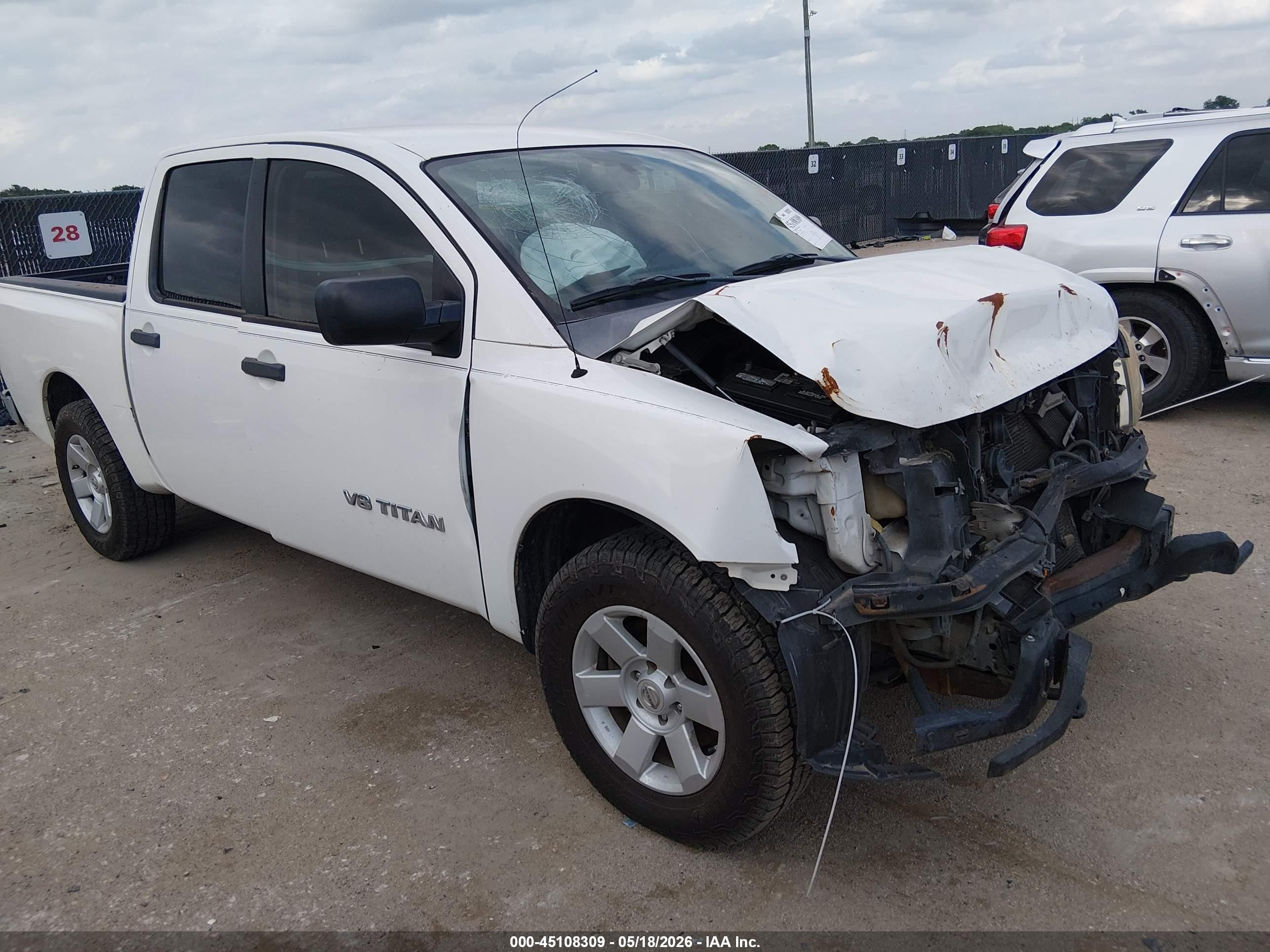 2009 Nissan Titan Xe White vin: 1N6BA07D09N310208