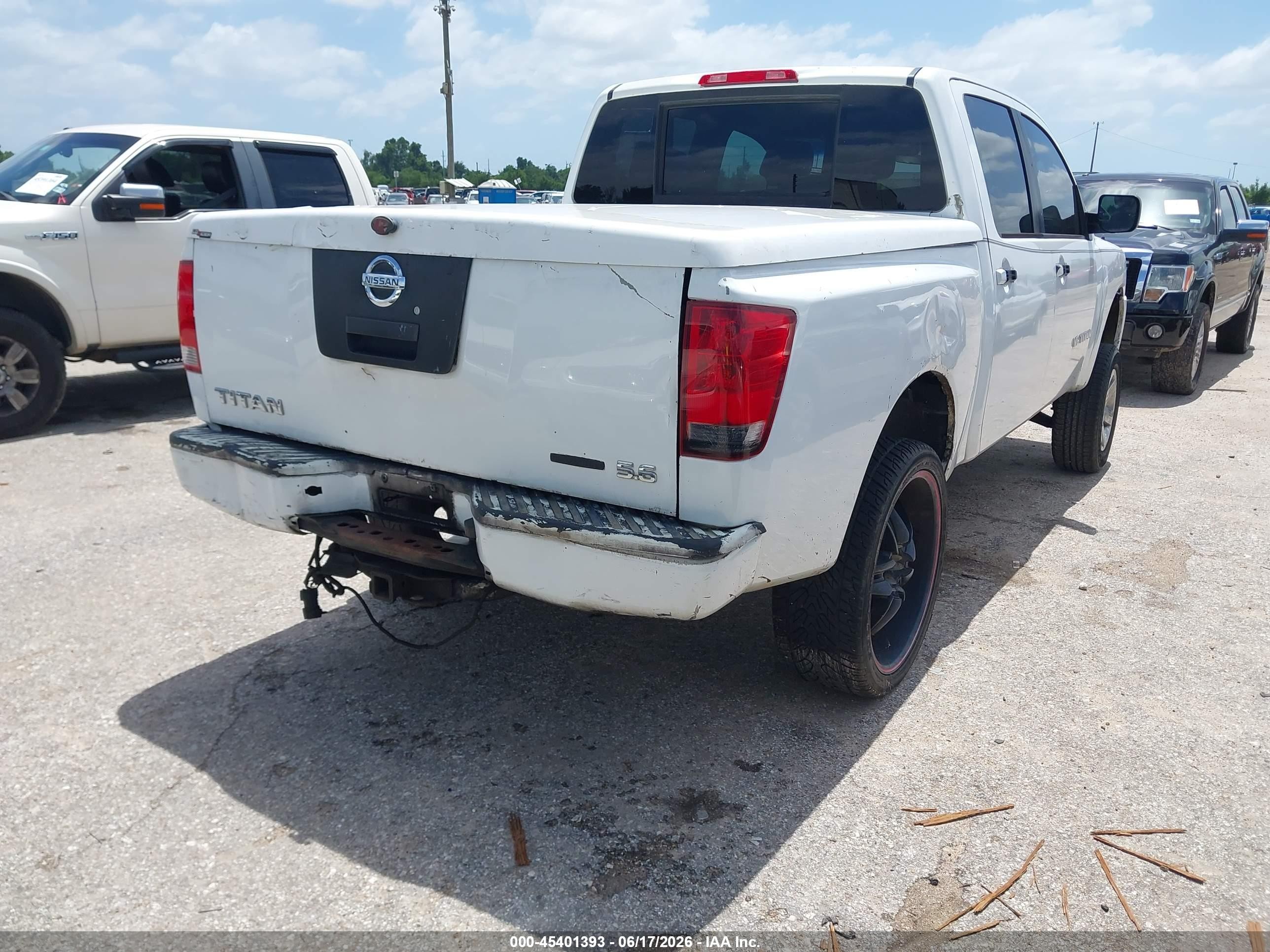 2008 Nissan Titan Le/se/xe White vin: 1N6BA07D18N346505