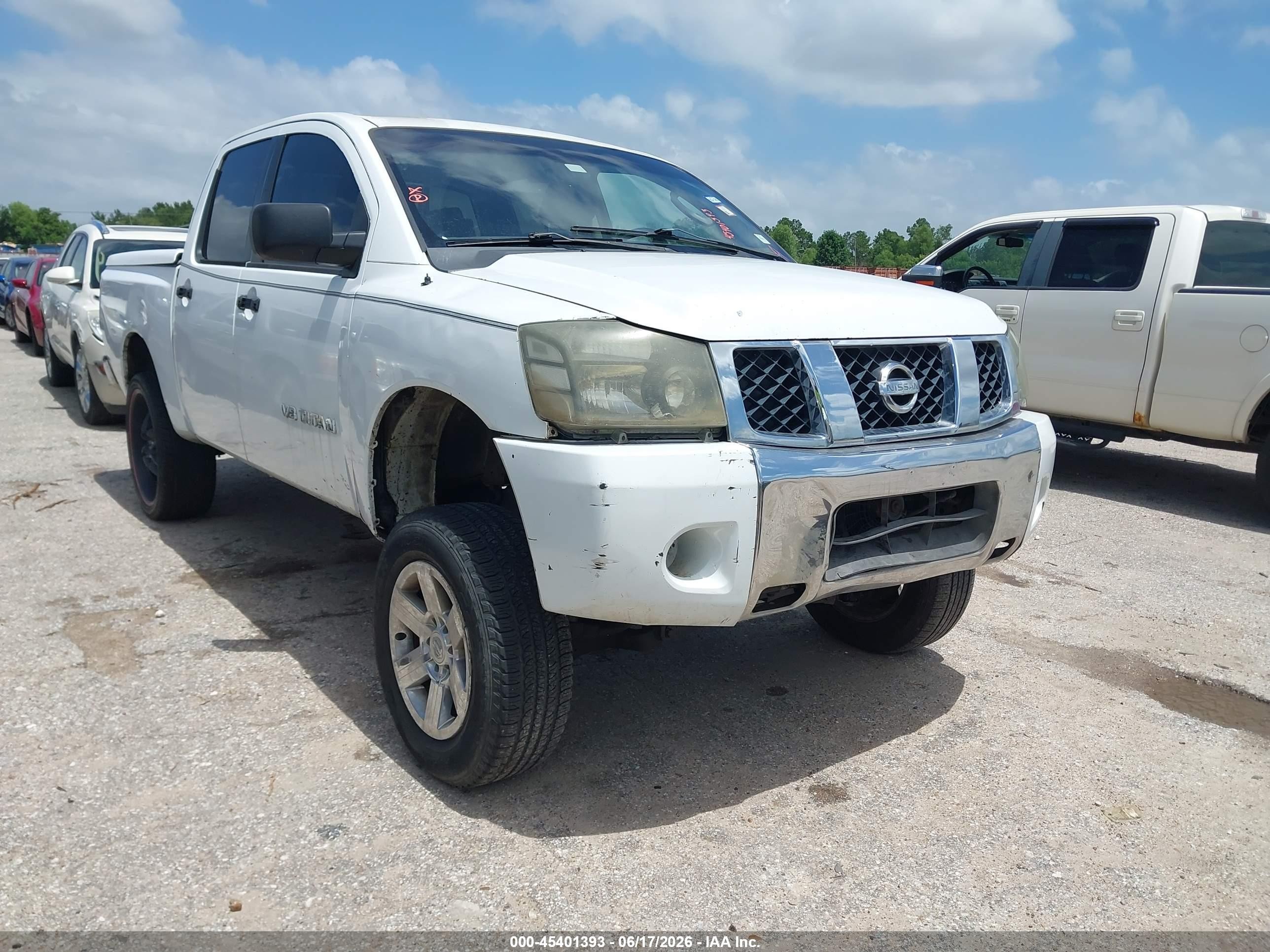 2008 Nissan Titan Le/se/xe White vin: 1N6BA07D18N346505