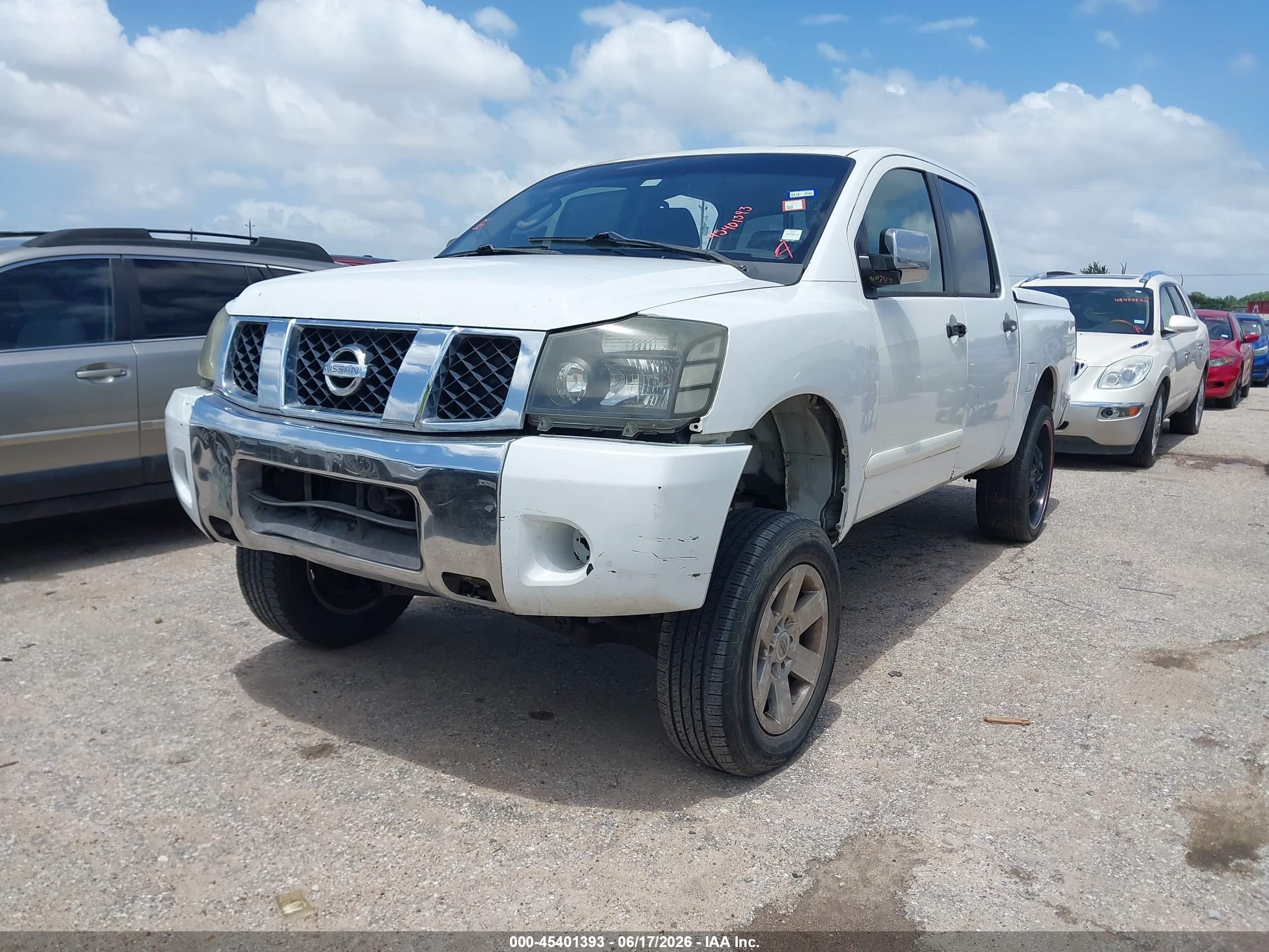 2008 Nissan Titan Le/se/xe White vin: 1N6BA07D18N346505